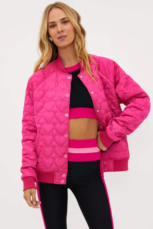 Flight Jacket Fuchsia Heart sold by Beach Riot