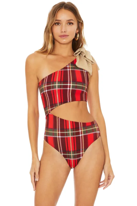 Celine One Piece Holiday Plaid sold by Beach Riot