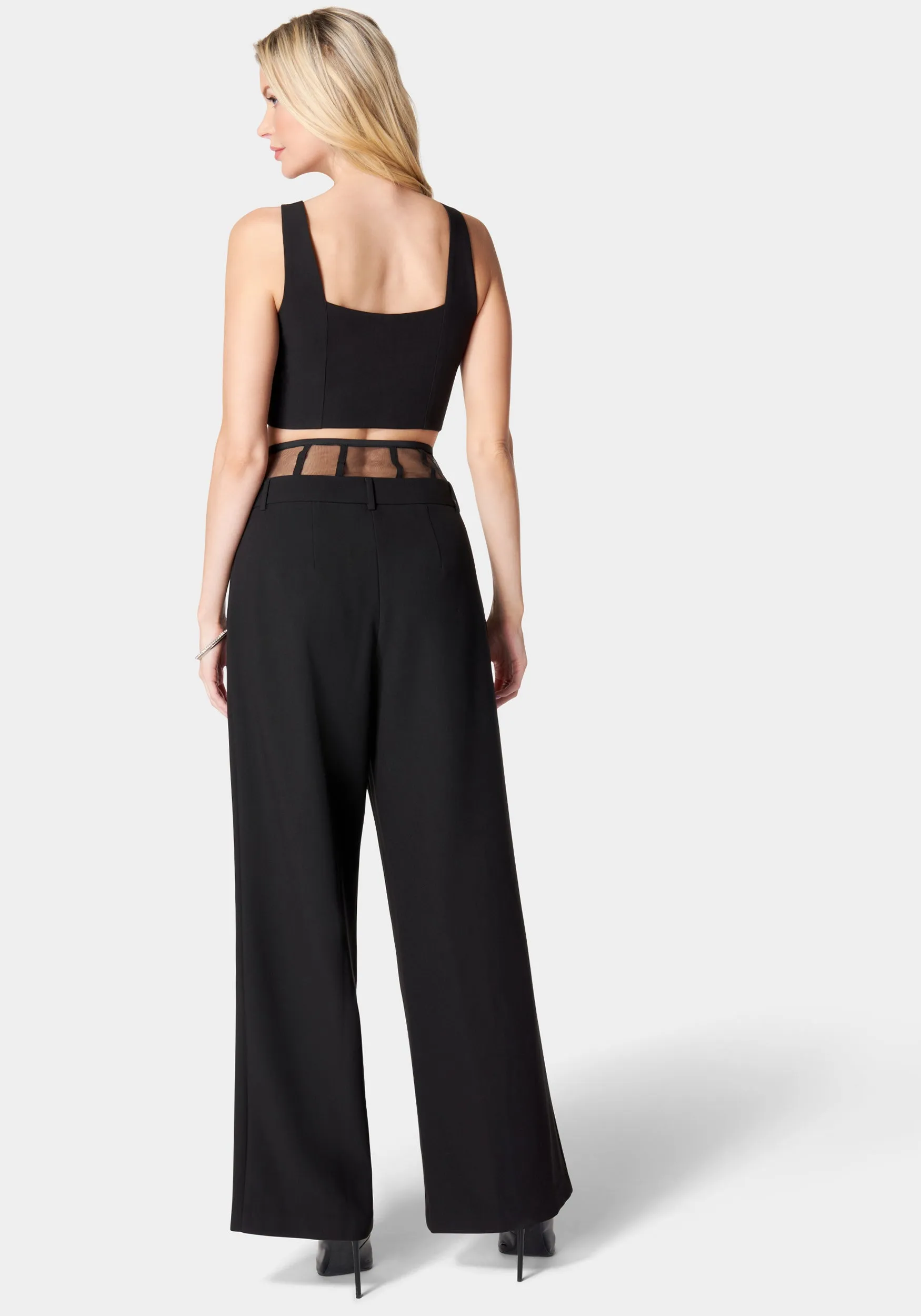 High Waist Corset Illusion Wide Leg Pant sold by Bebe product image thumbnail 3