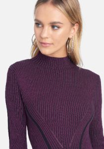 Mock Neck Long Sleeve Dress sold by Bebe