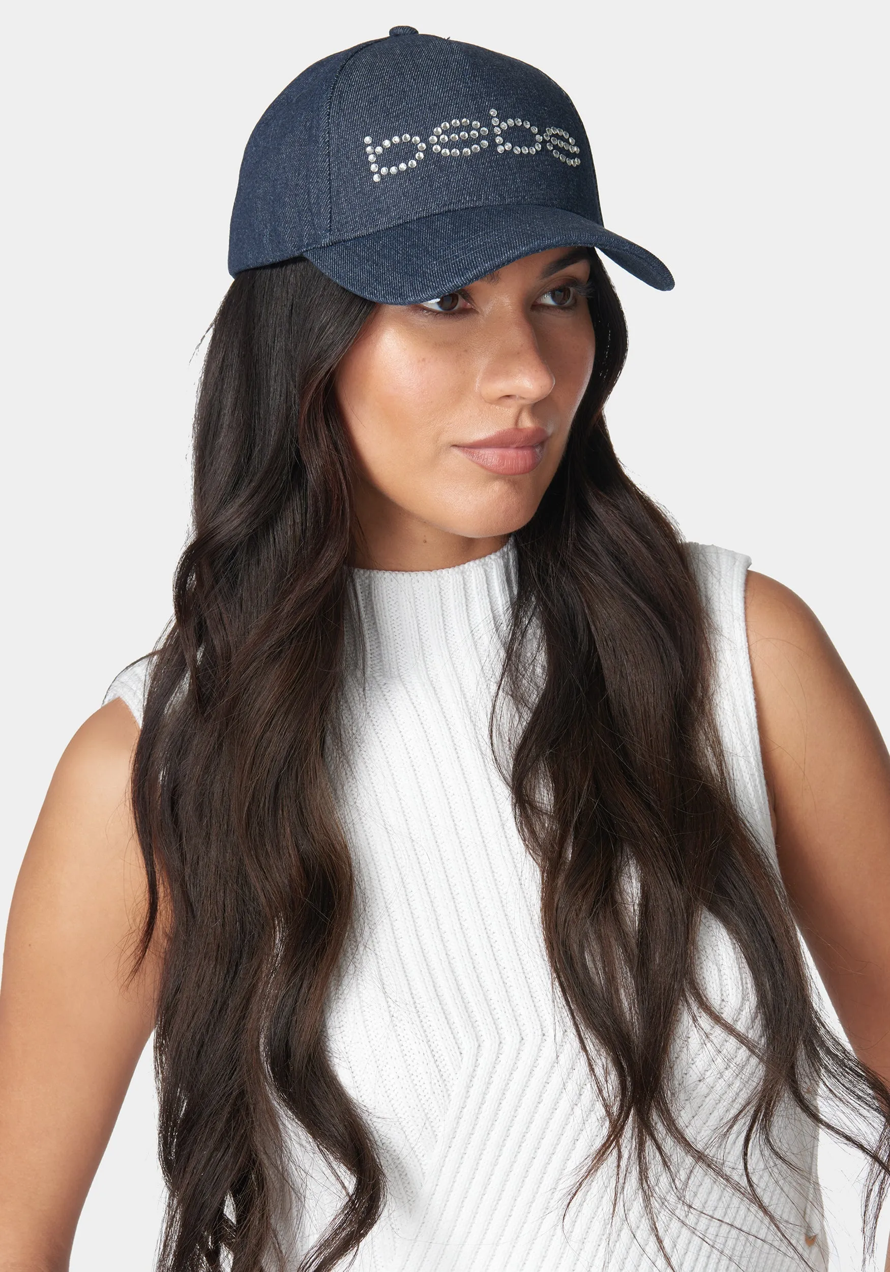 Rhinestone Logo Cap sold by Bebe