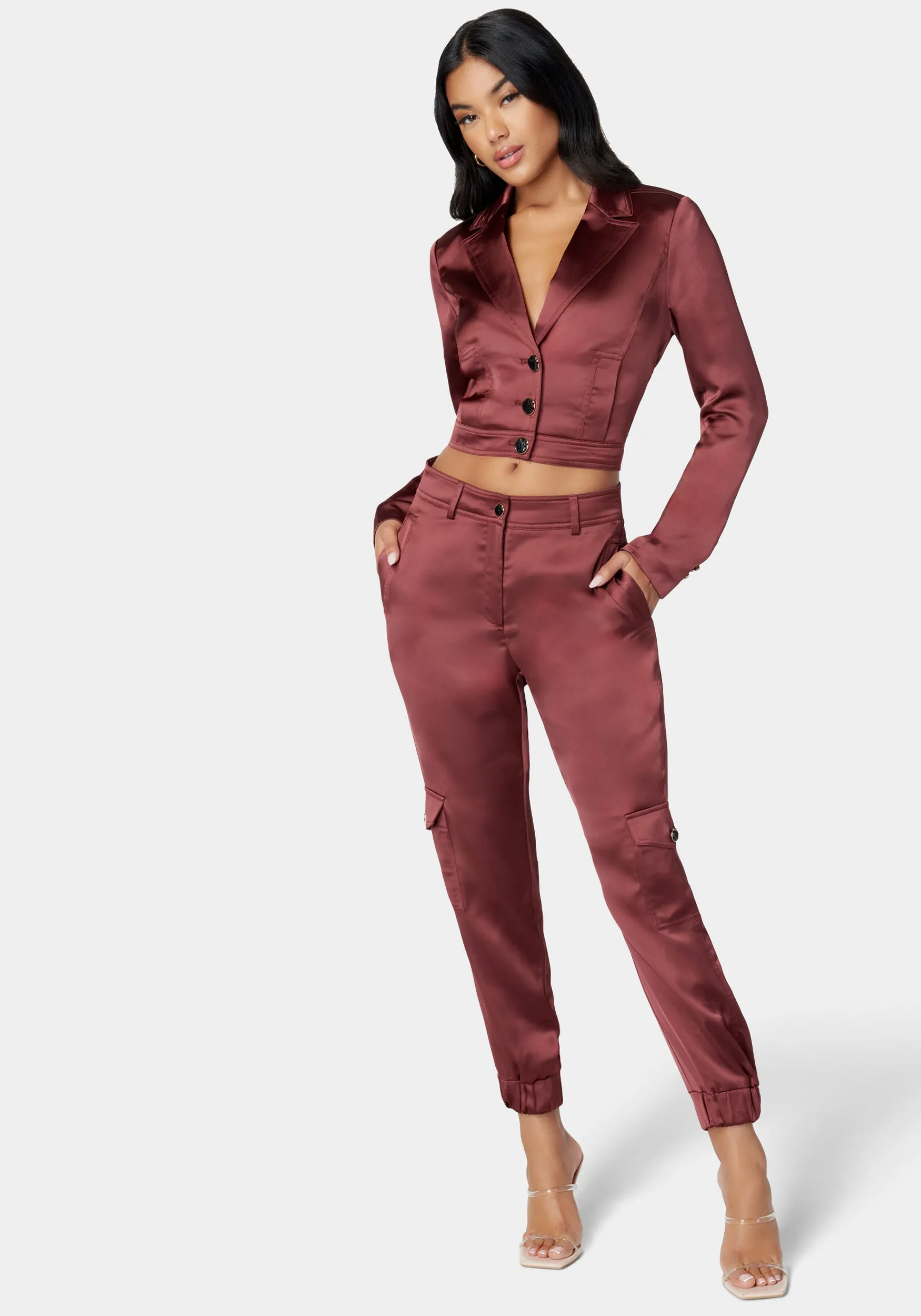 Tailored Satin Jacket sold by Bebe product image thumbnail 3