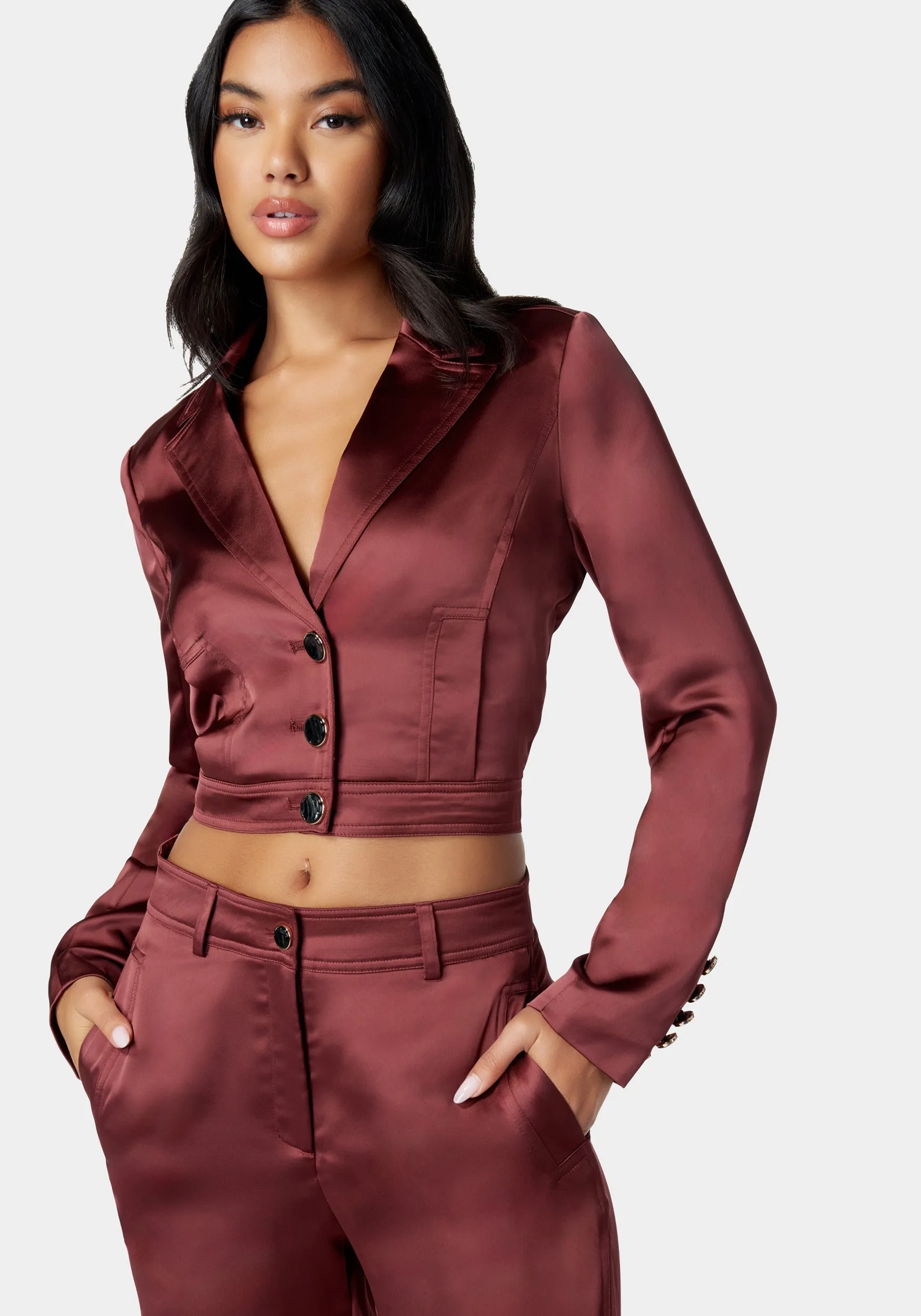 Tailored Satin Jacket sold by Bebe product image thumbnail 2