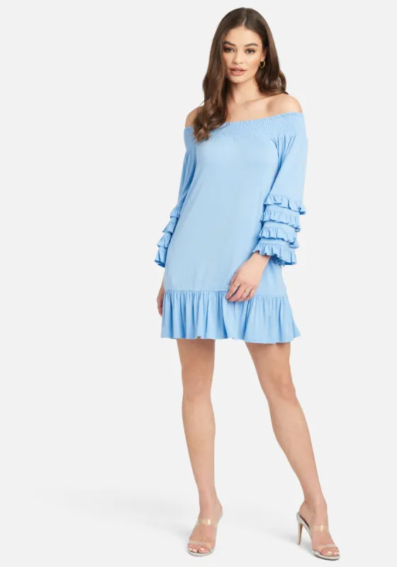 Off Shoulder Ruffle Smock Dress made by Jump