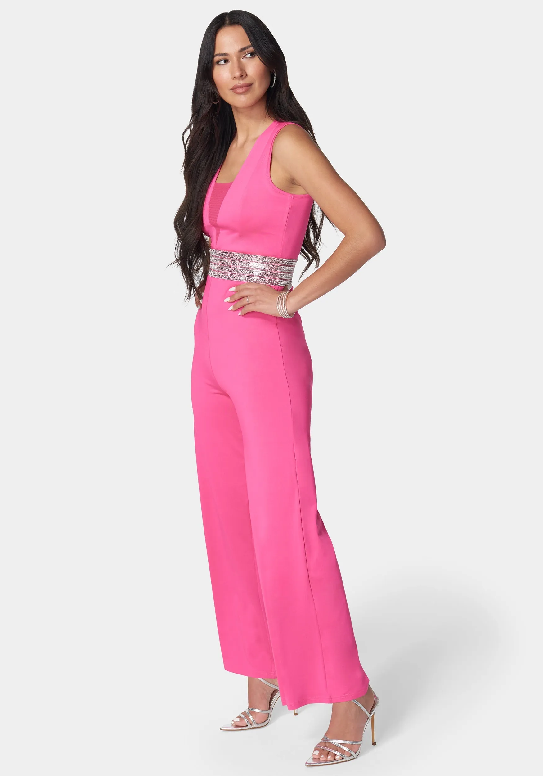 Embellished Wide Leg Jumpsuit sold by Bebe product image thumbnail 2