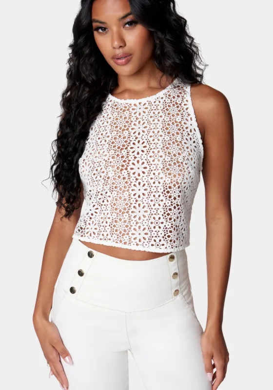 Sleeveless Crochet Top sold by Bebe