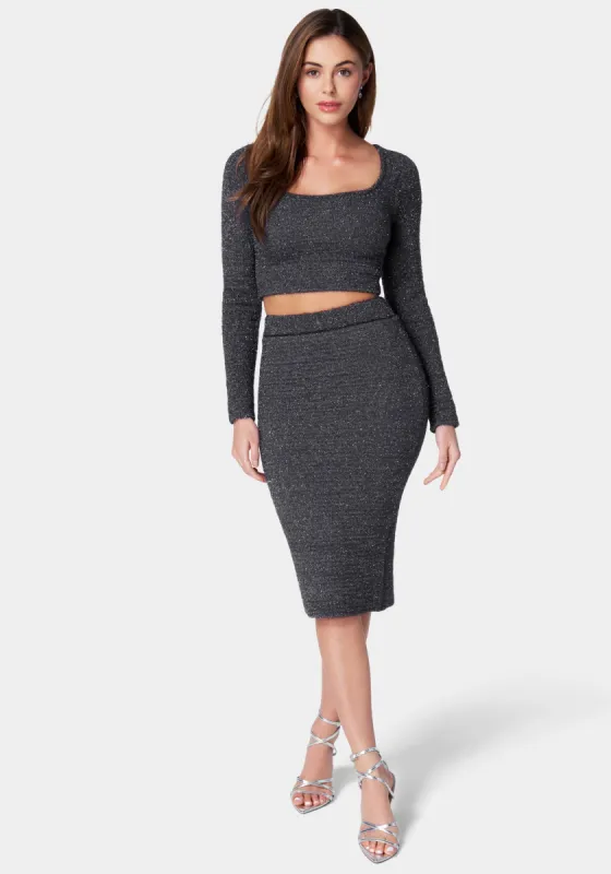 Lurex Eyelash Sweater Set sold by Bebe