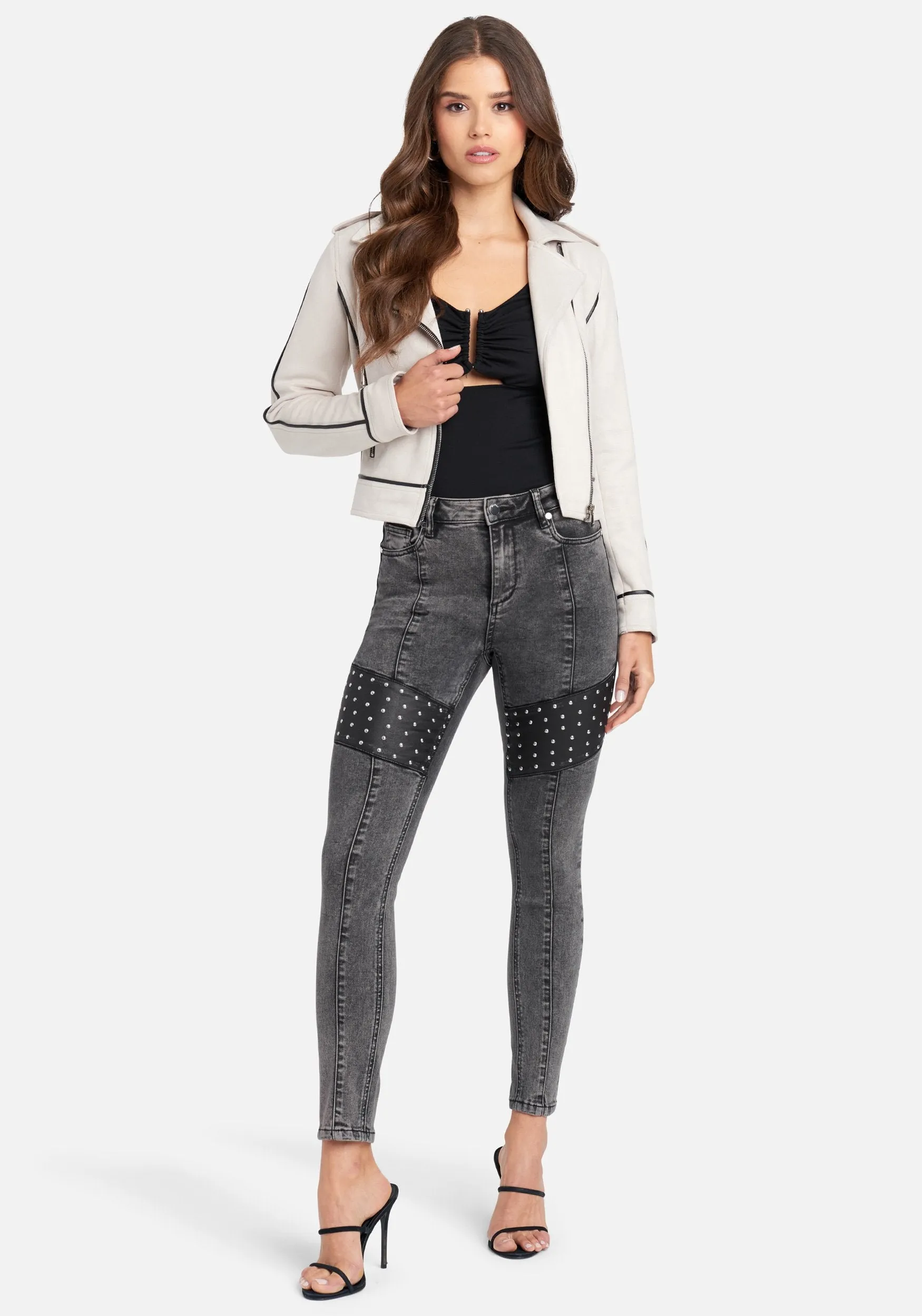 Acid Wash Stud Detail Skinny Jeans sold by Bebe product image thumbnail 2