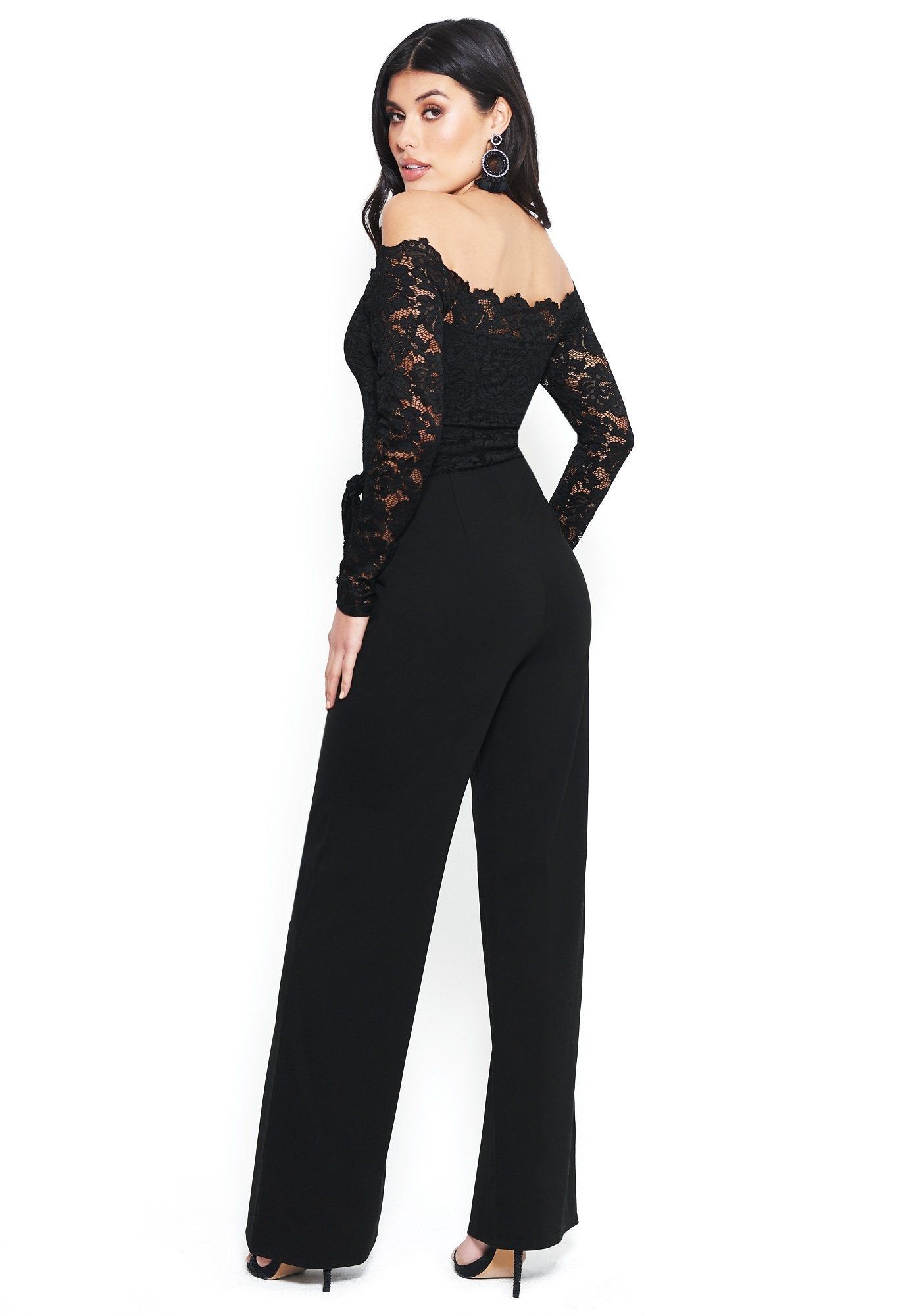 Lace Off Shoulder Jumpsuit sold by Bebe product image thumbnail 3
