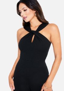 Keyhole Halter Neck Jumpsuit sold by Bebe