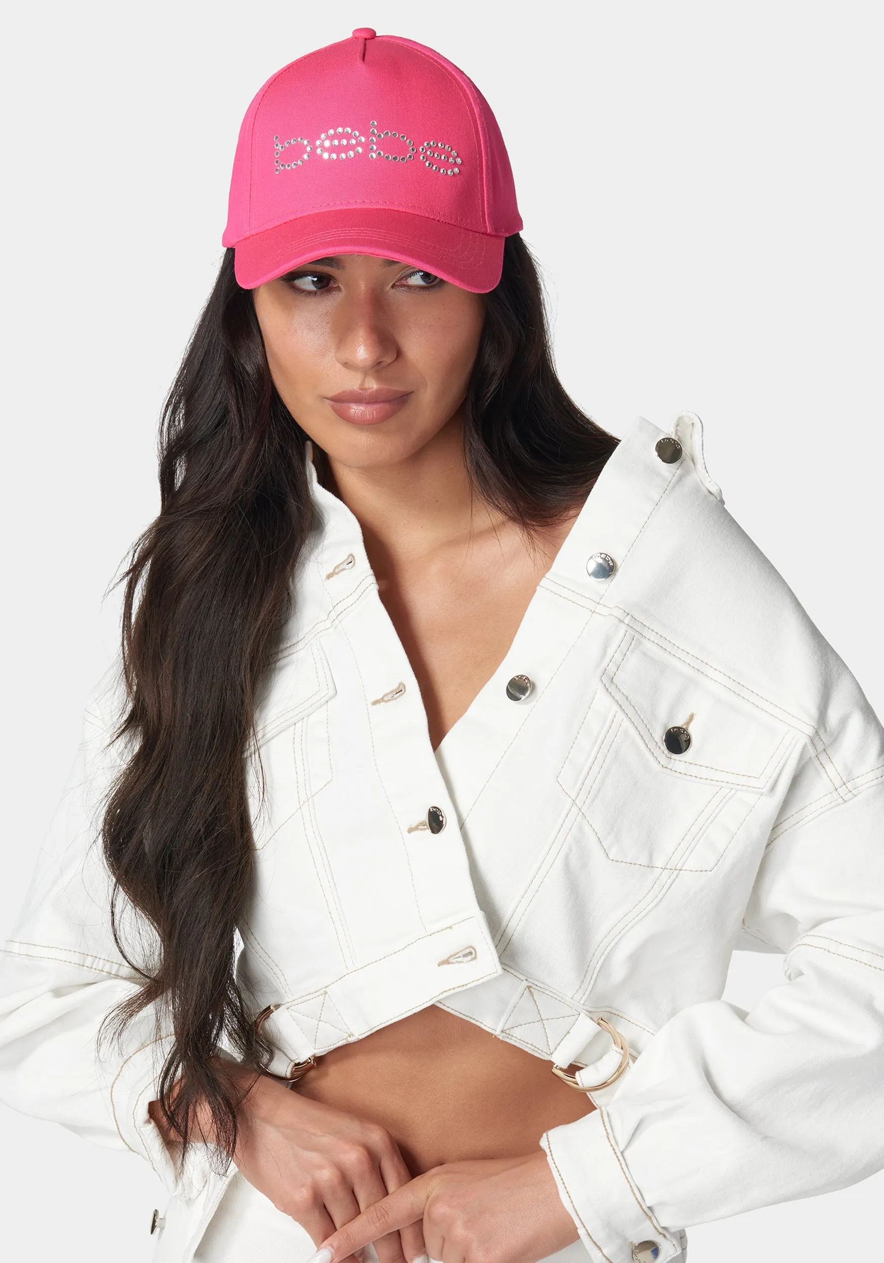 Rhinestone Logo Cap sold by Bebe