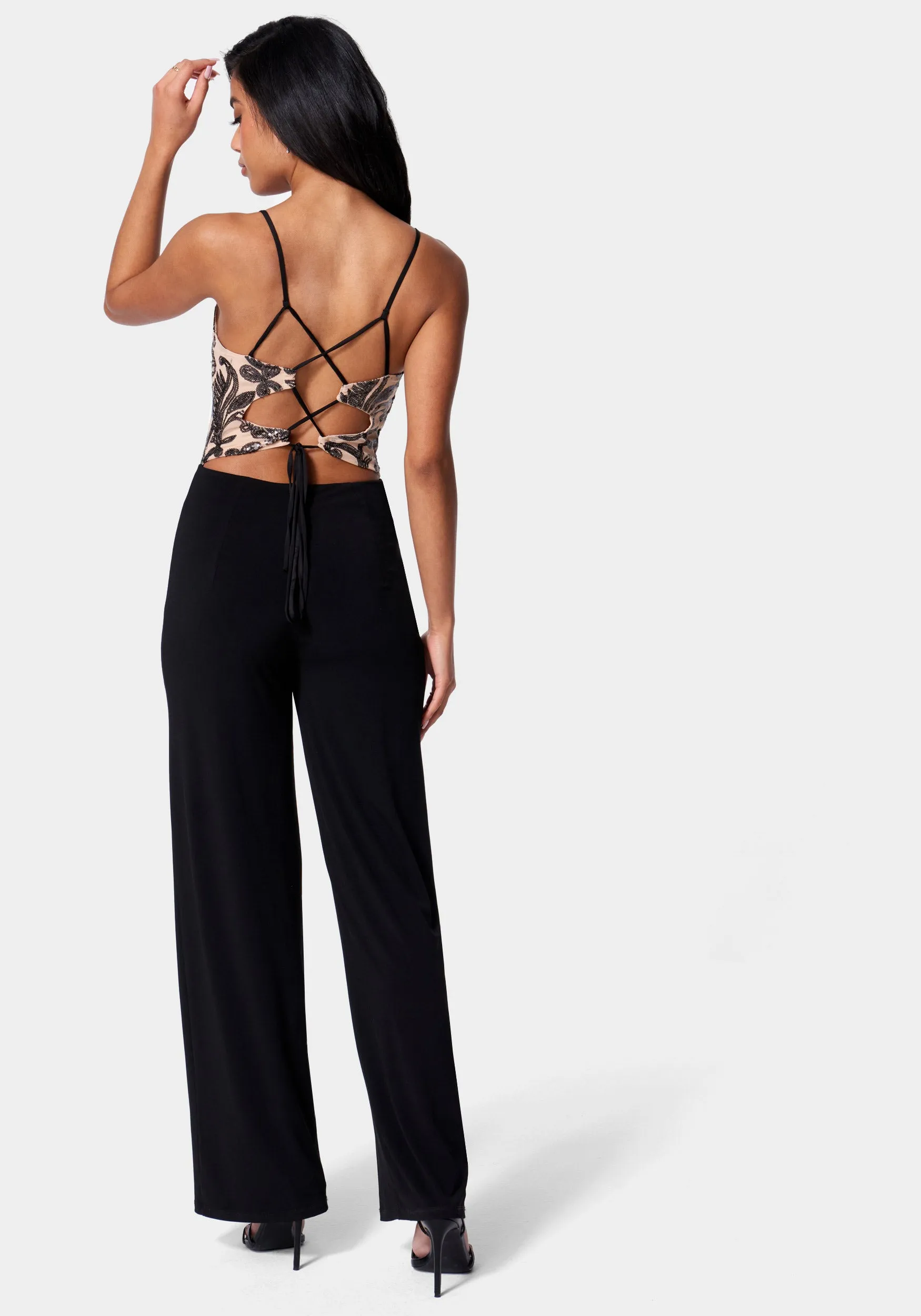 Sparkle Mesh Jumpsuit sold by Bebe product image thumbnail 3