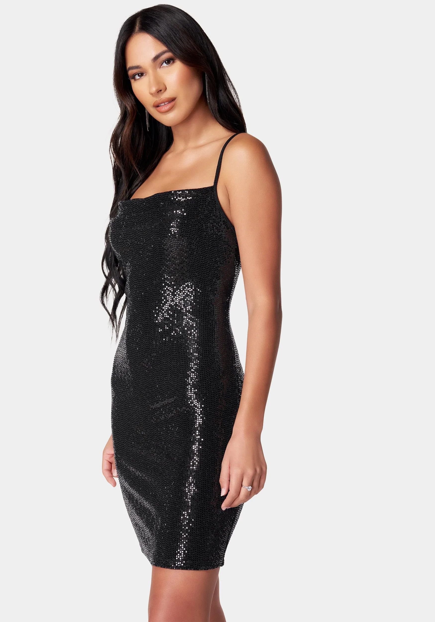 Cowl Sequin Mini Dress sold by Bebe product image thumbnail 2