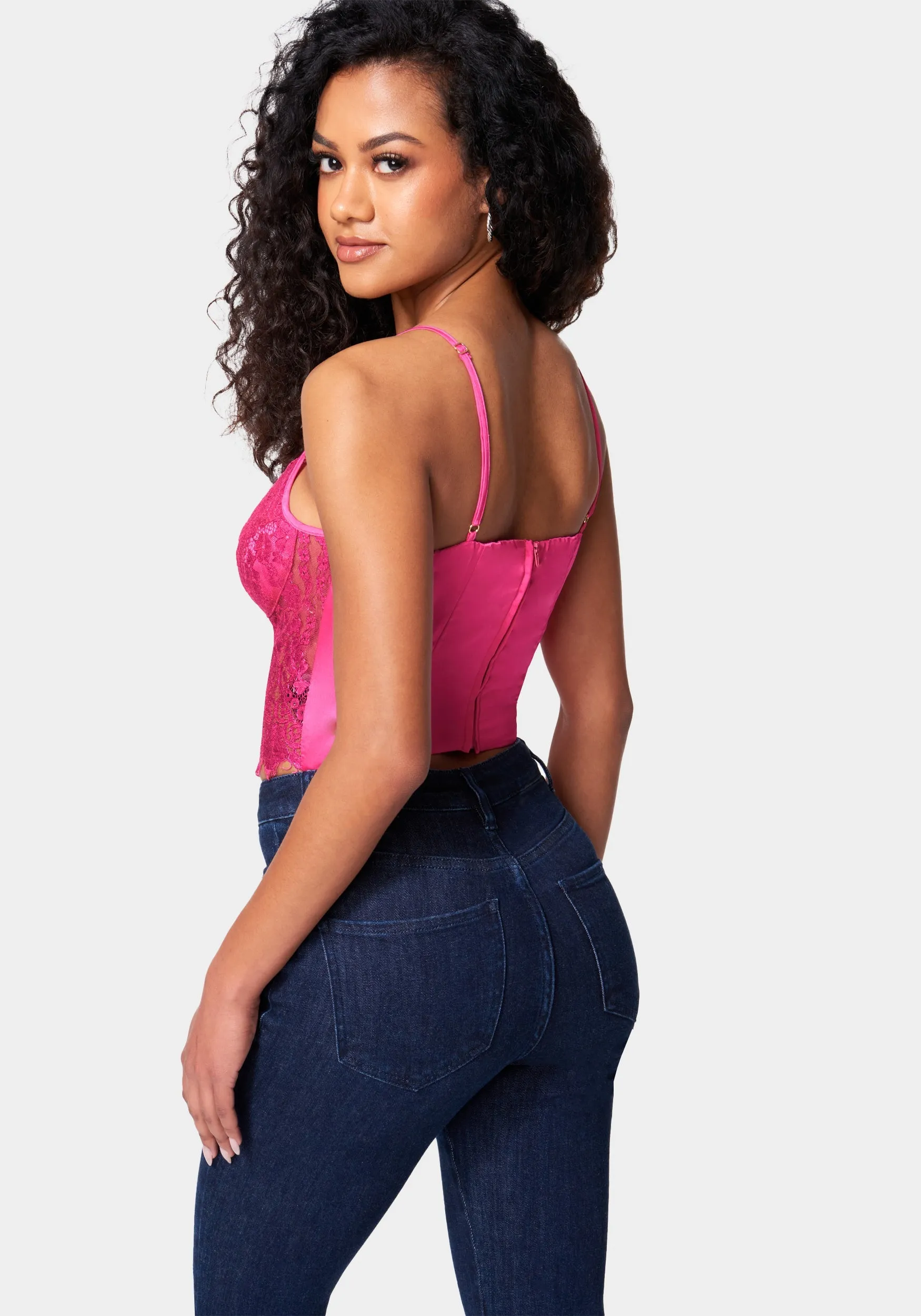 Metallic Foiled Lace Bustier Top sold by Bebe product image thumbnail 3