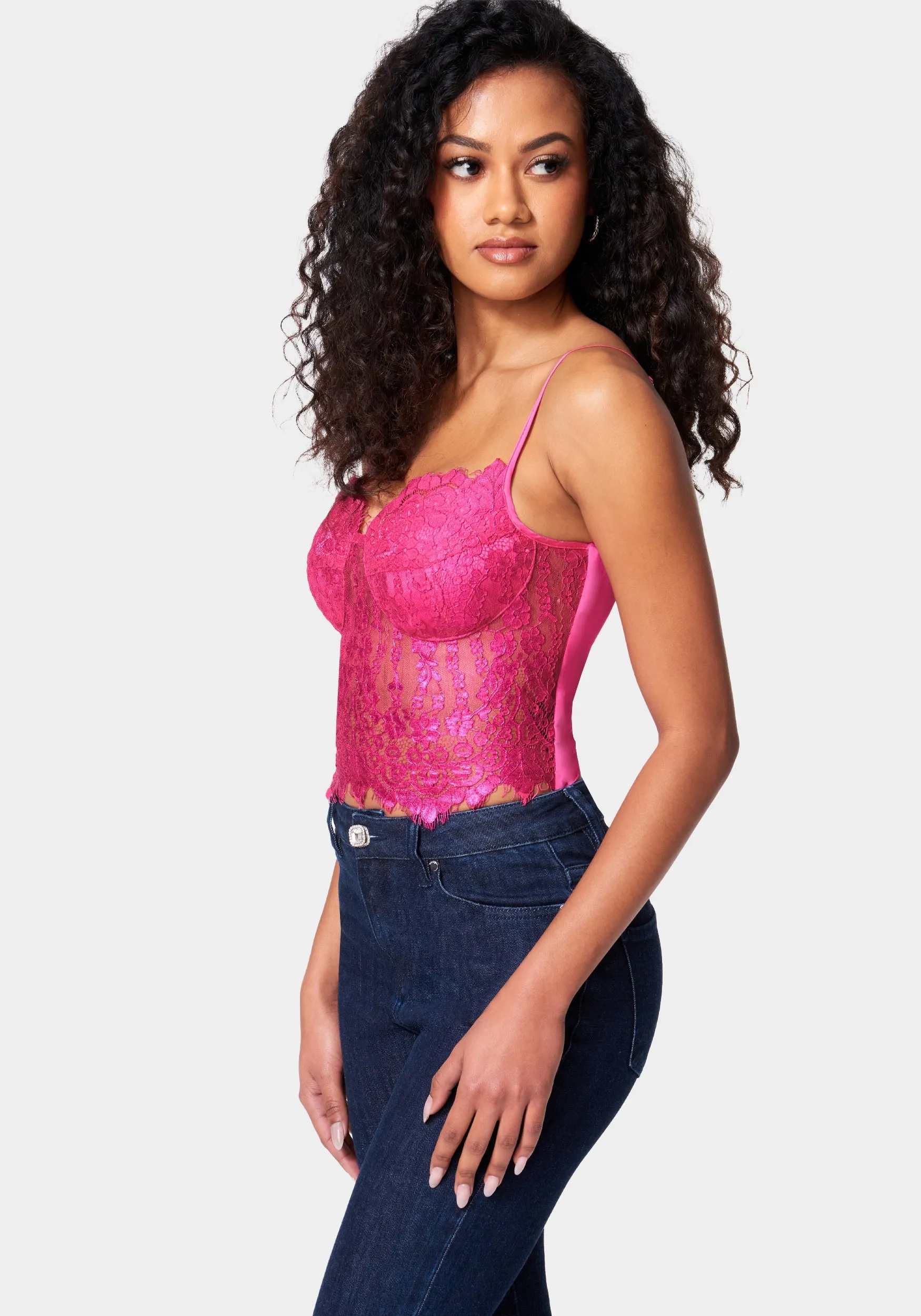 Metallic Foiled Lace Bustier Top sold by Bebe product image thumbnail 2