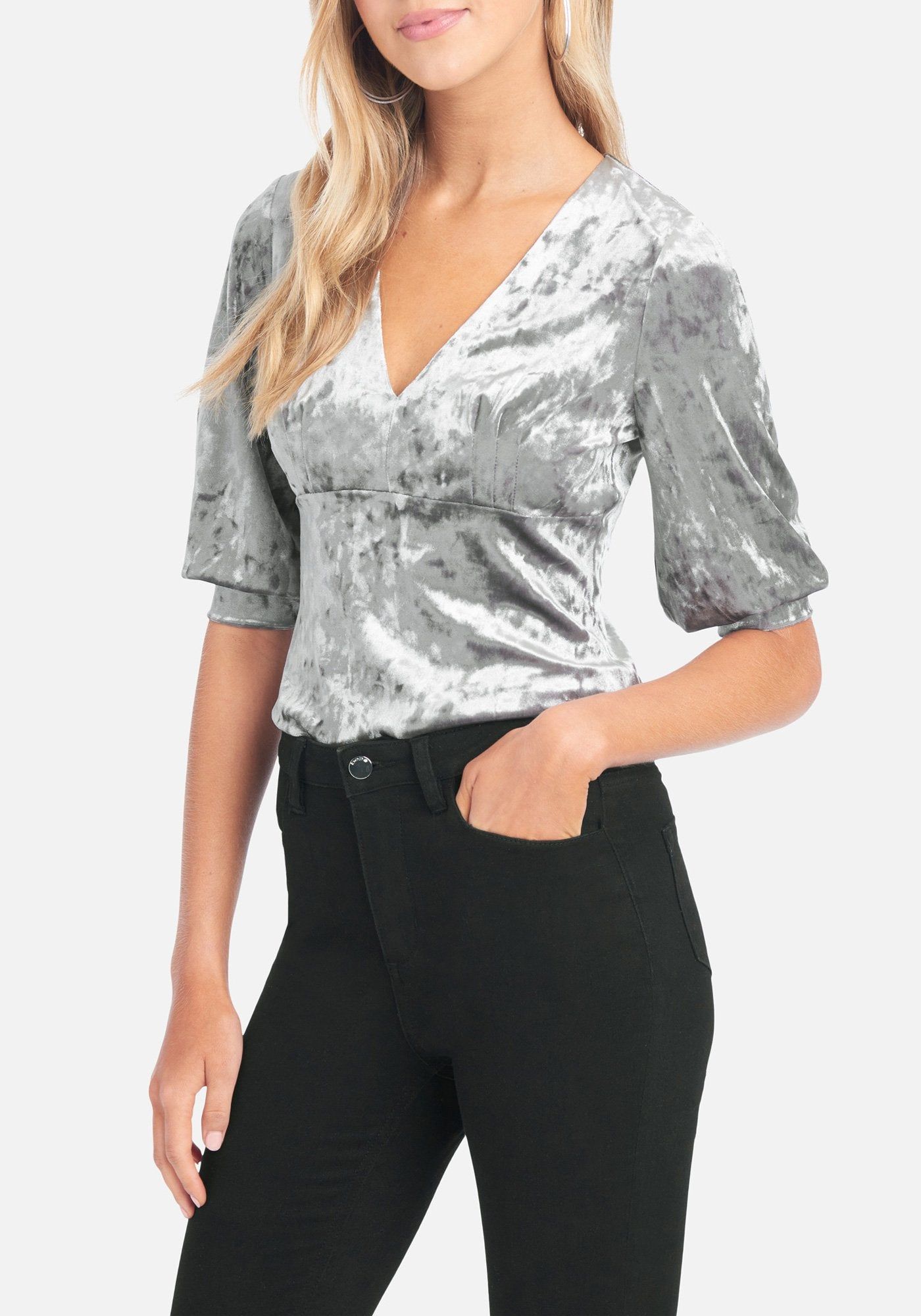 Crushed Velvet Plunge Top sold by Bebe product image thumbnail 2
