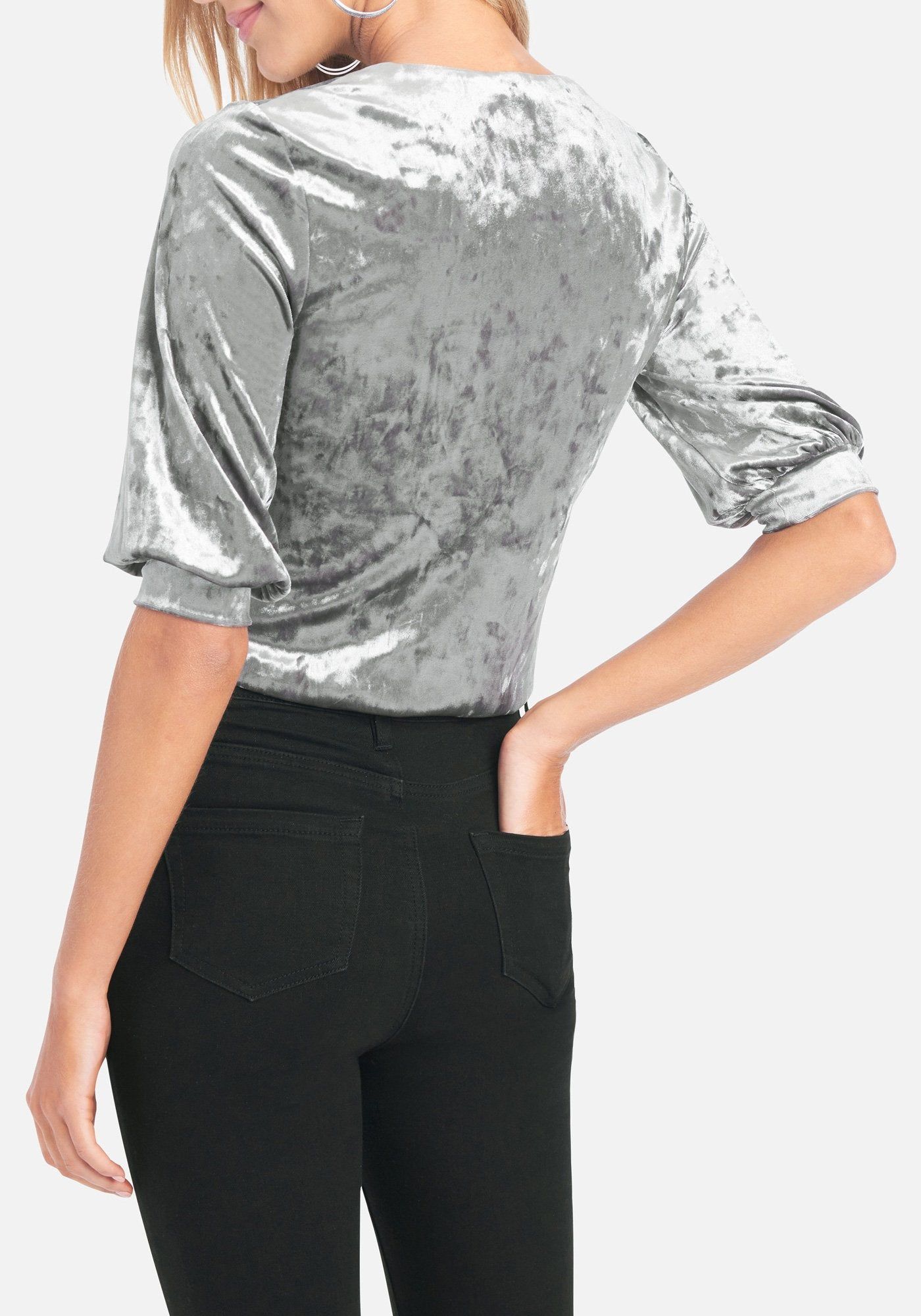 Crushed Velvet Plunge Top sold by Bebe product image thumbnail 3