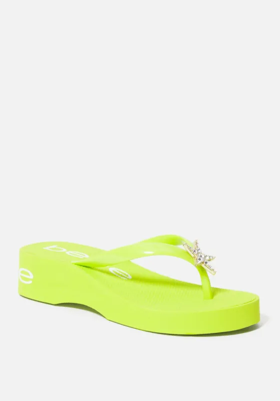 Kim Wedge Flip Flops sold by Bebe