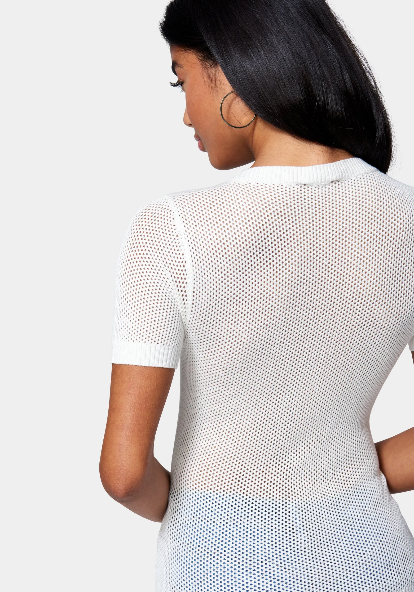 Open Knit Short Sleeve Sweater sold by Bebe product image thumbnail 3