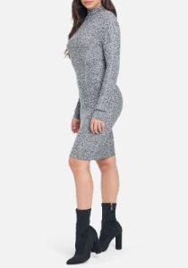 Mock Neck Long Sleeve Dress sold by Bebe