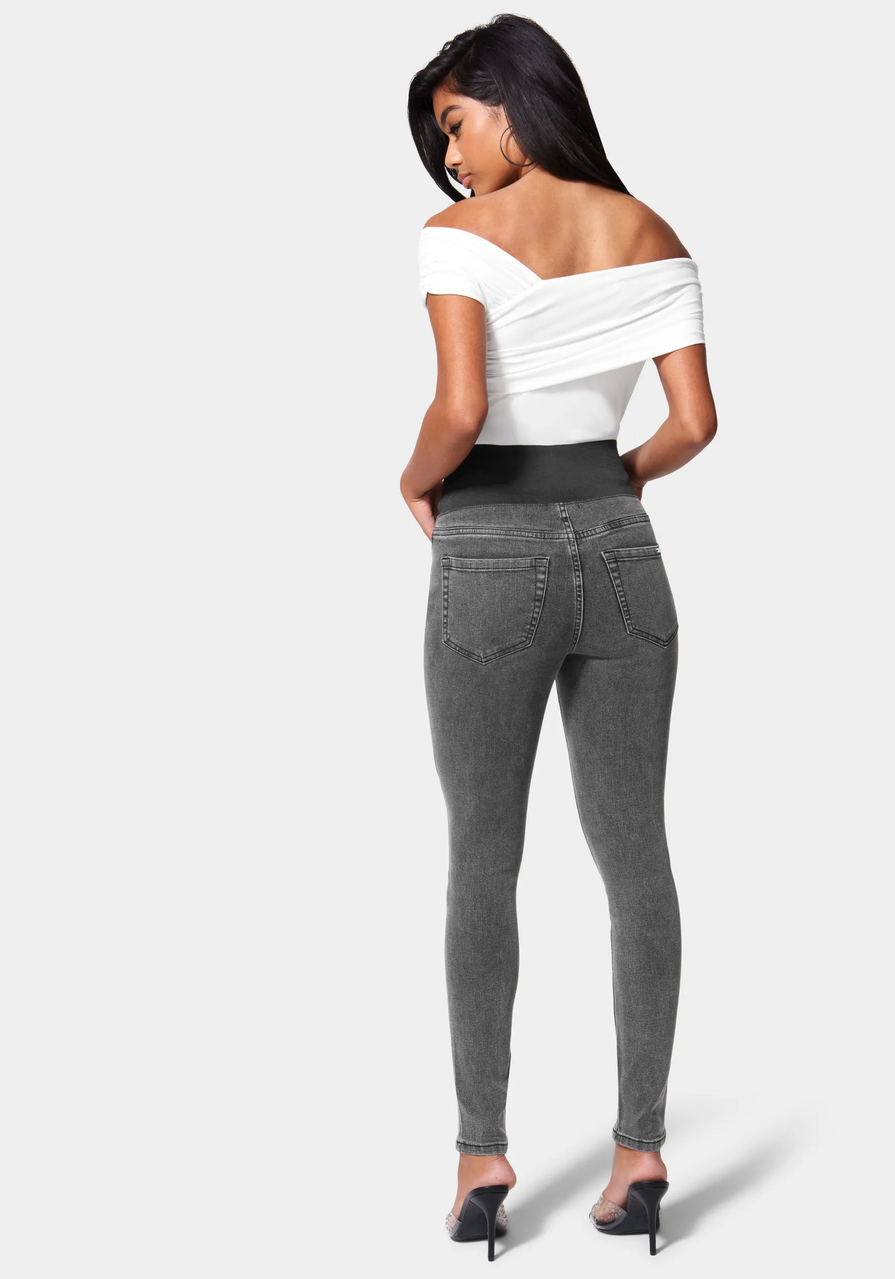 Embellished Elastic Waist Skinny Jean sold by Bebe product image thumbnail 4