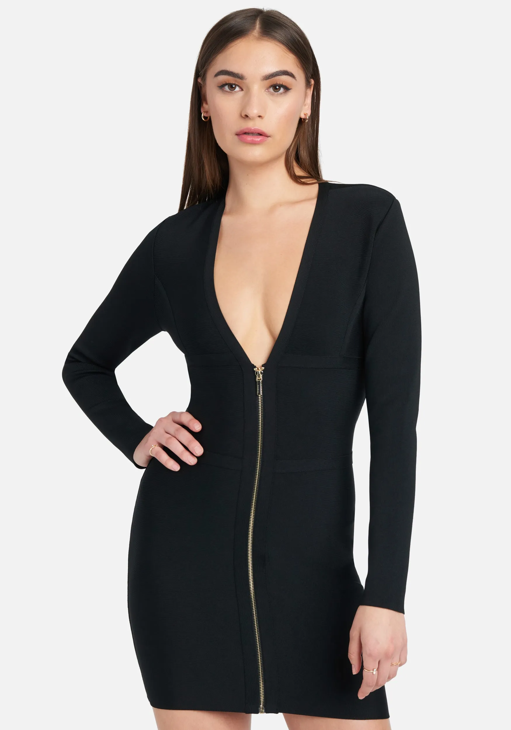 Corset Long Sleeve Bandage Dress sold by Bebe