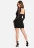 Square Neck Mesh Sleeve Dress sold by Bebe