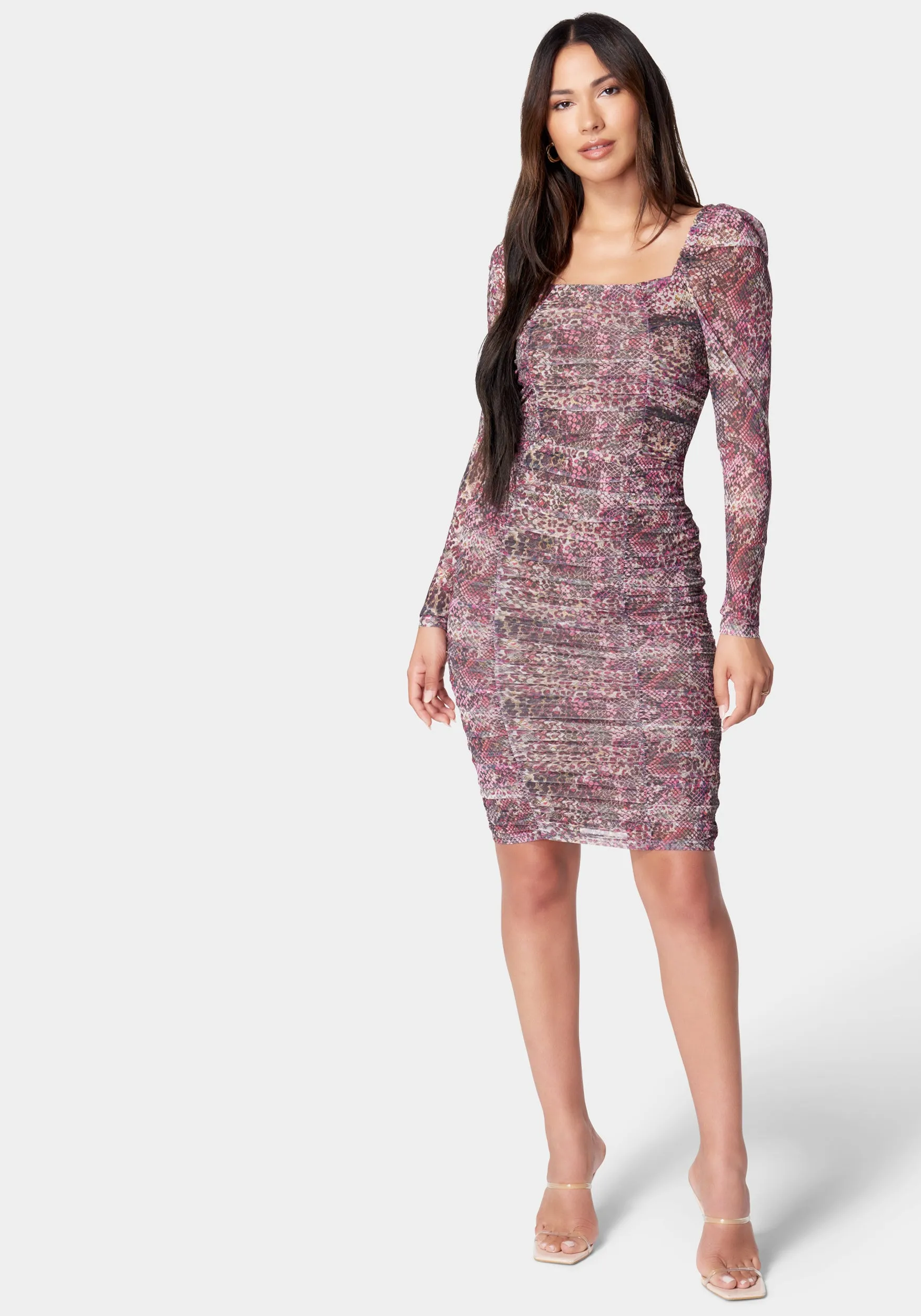 Ruched Mesh Puff Sleeve Bodysuit sold by Bebe product image thumbnail 2