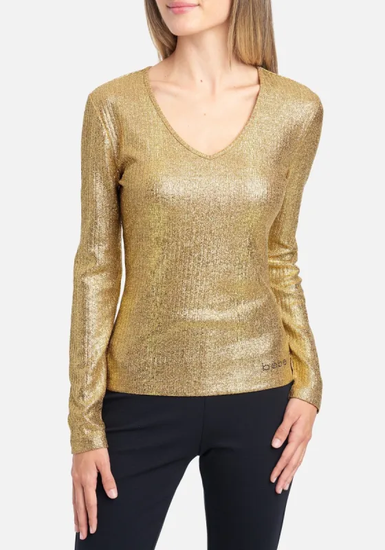 Bebe Logo Long Sleeve Rib Top sold by Bebe