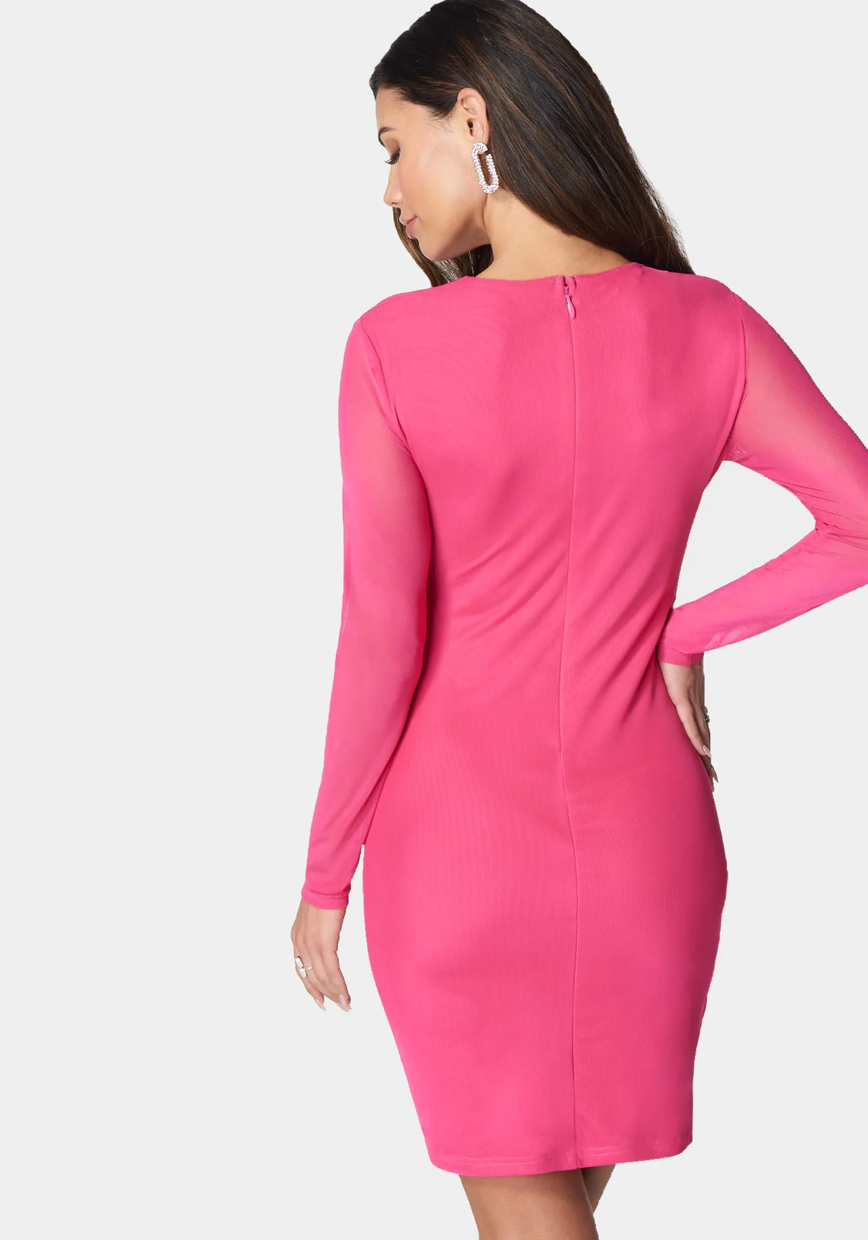 Button Detail Mesh Midi Dress sold by Bebe product image thumbnail 3