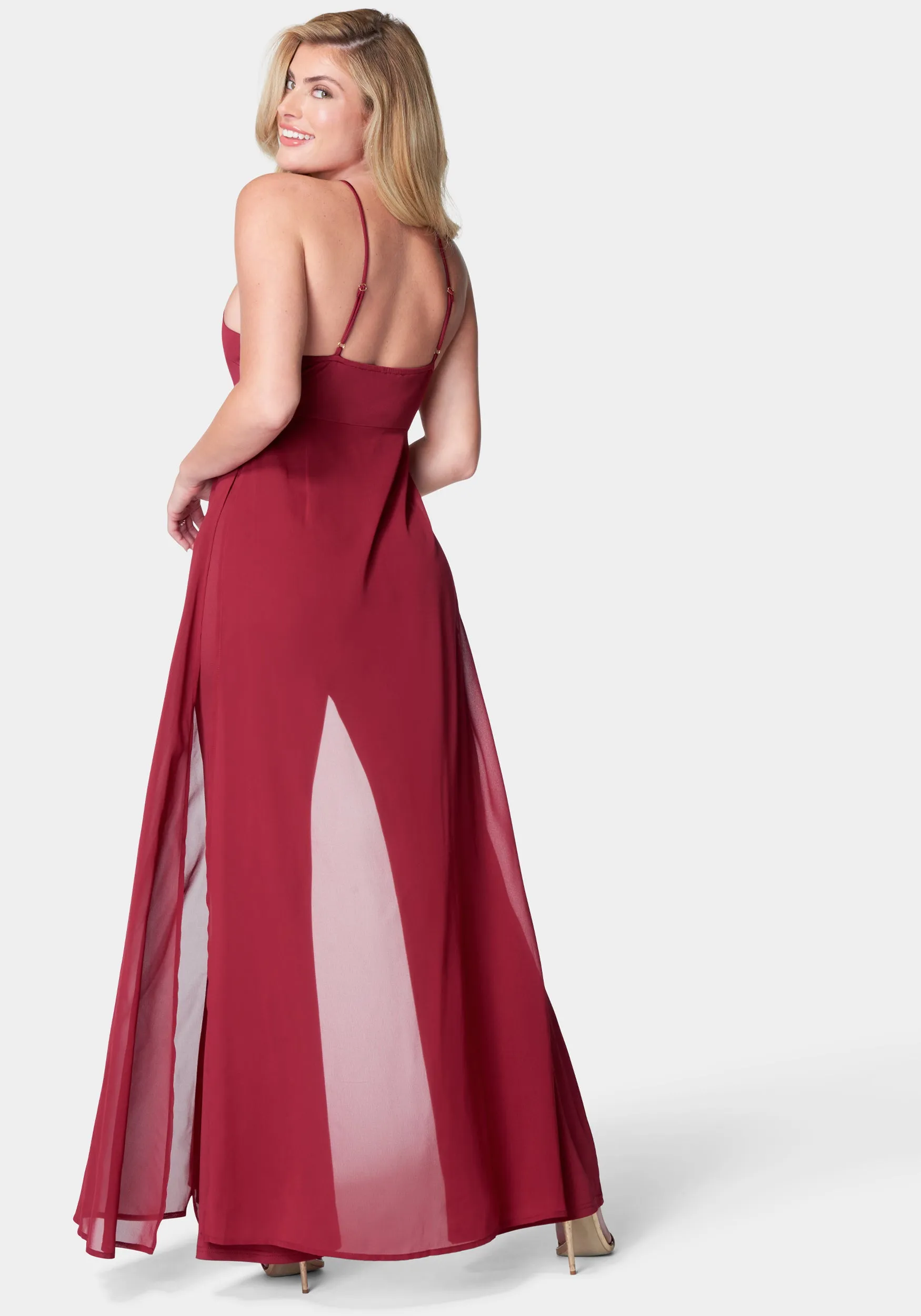 Overlay Wide Leg Jumpsuit sold by Bebe product image thumbnail 3