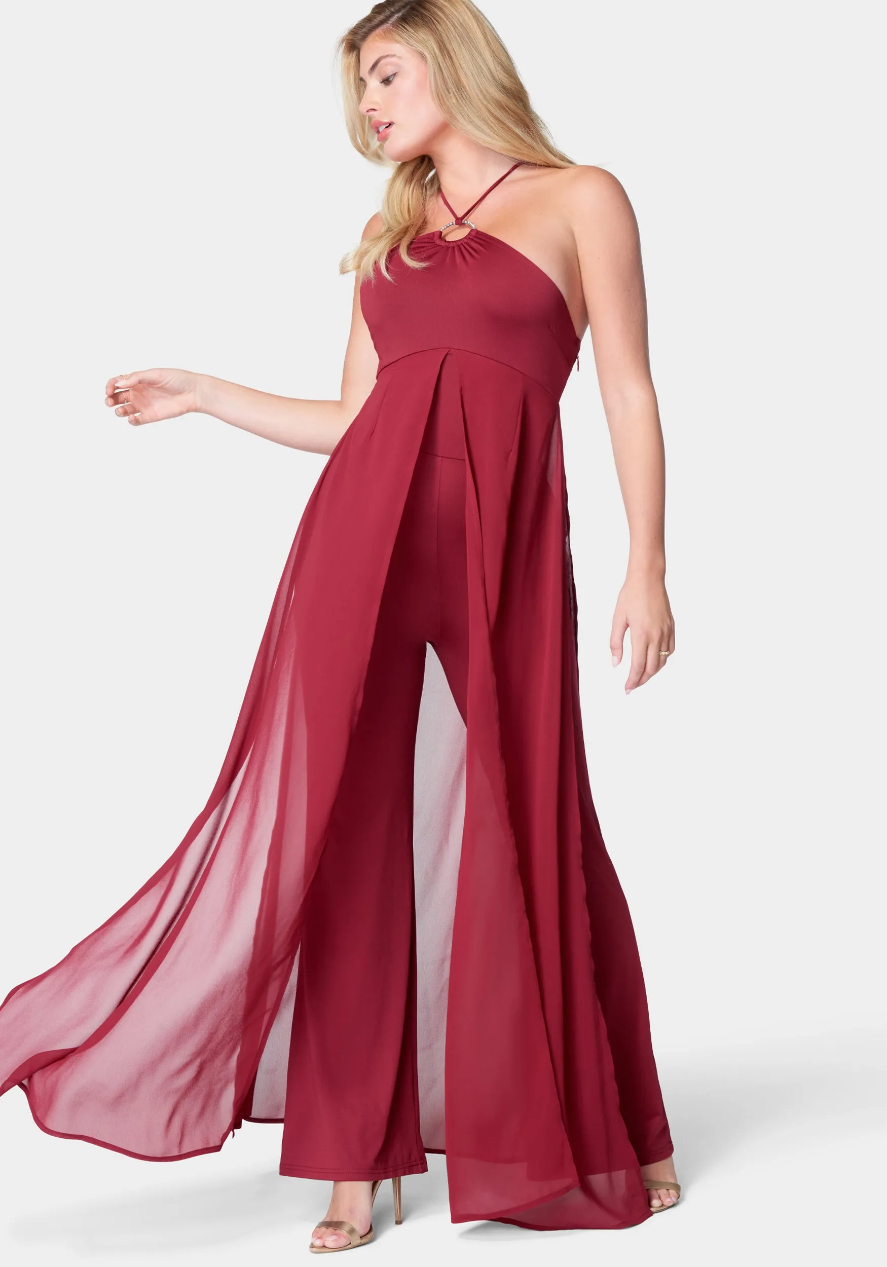 Overlay Wide Leg Jumpsuit sold by Bebe product image thumbnail 2
