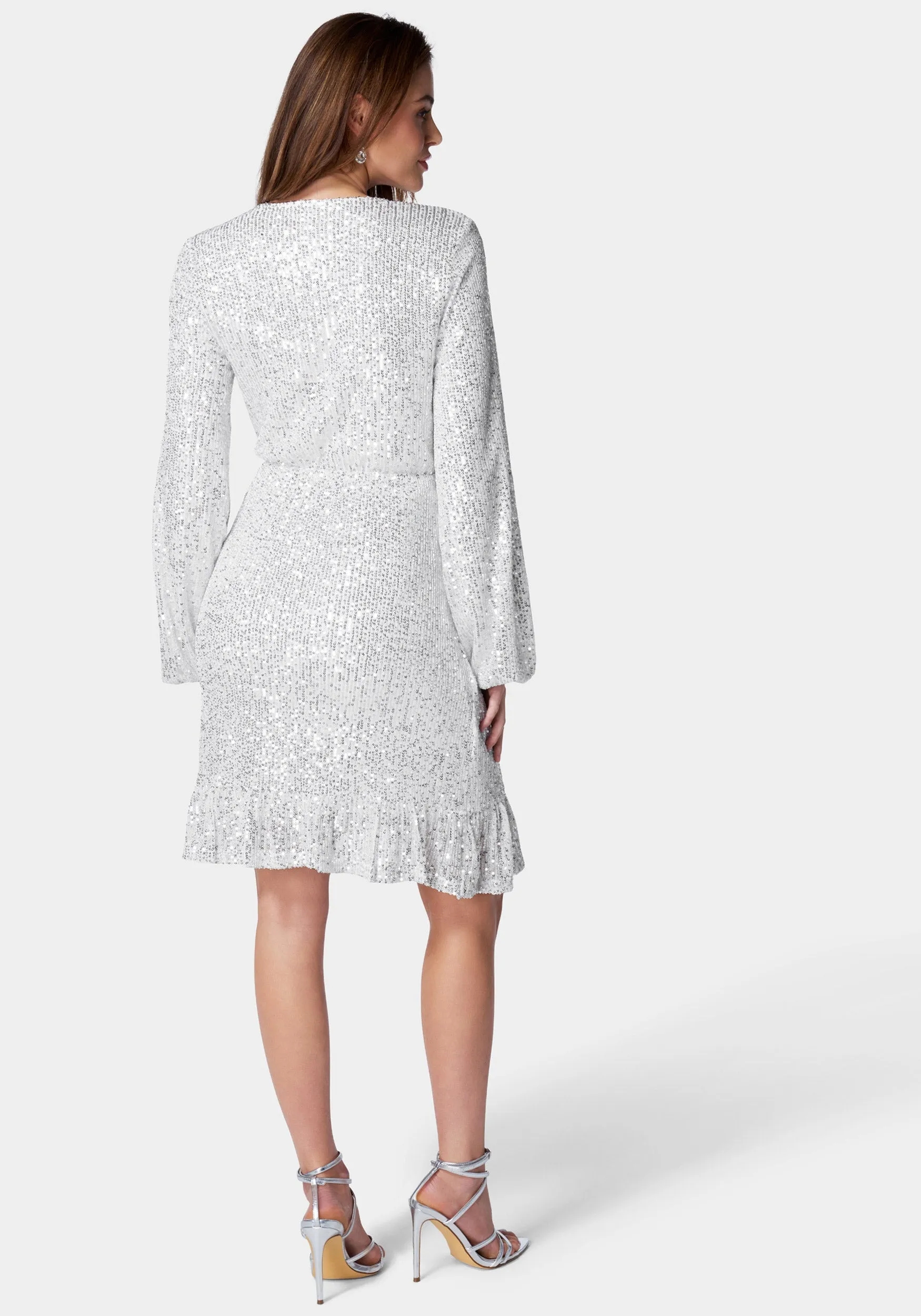 Sparkle Wrap Mini Dress sold by Bebe product image thumbnail 4