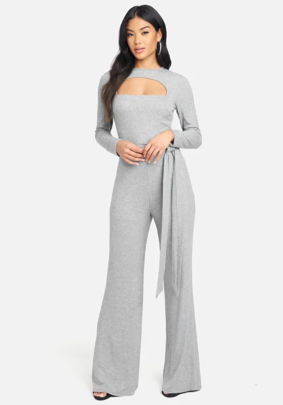 Keyhole Rib Knit Jumpsuit sold by Bebe