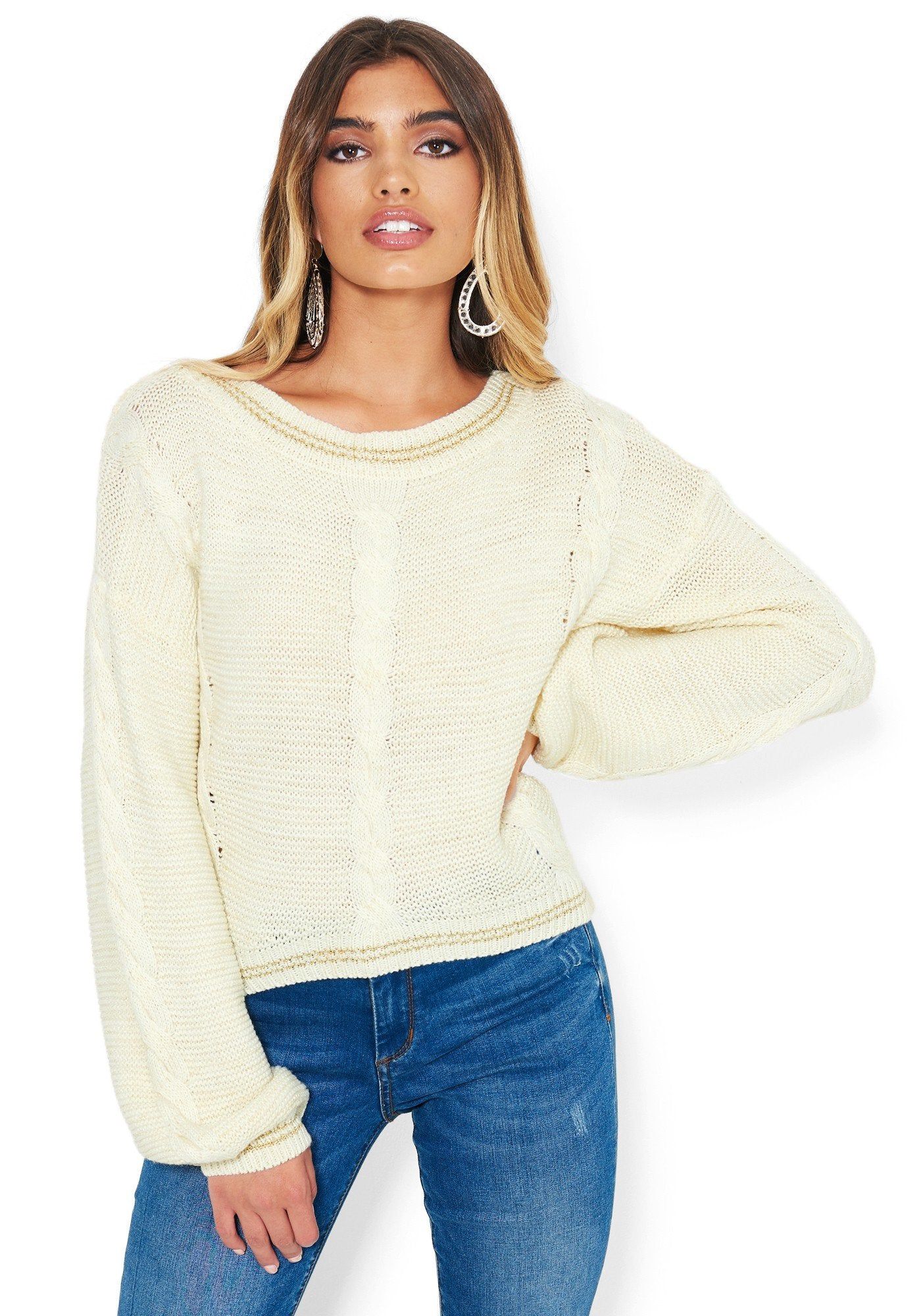 Cable Pullover Sweater sold by Bebe