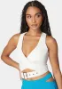 Denim Wrap Top sold by Bebe
