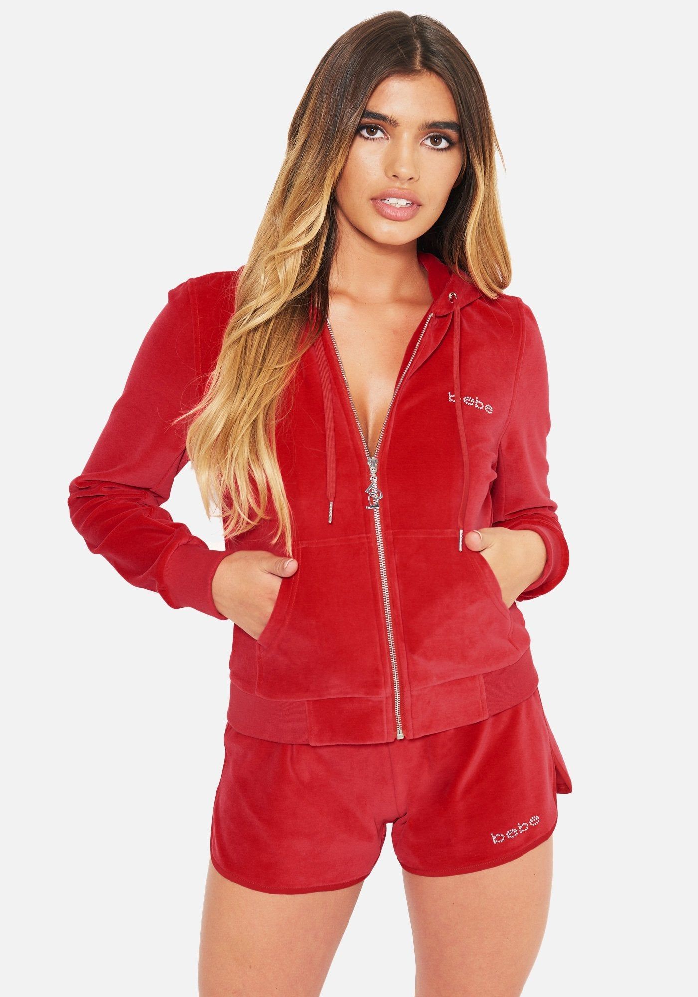 Logo Velour Hoodie sold by Bebe