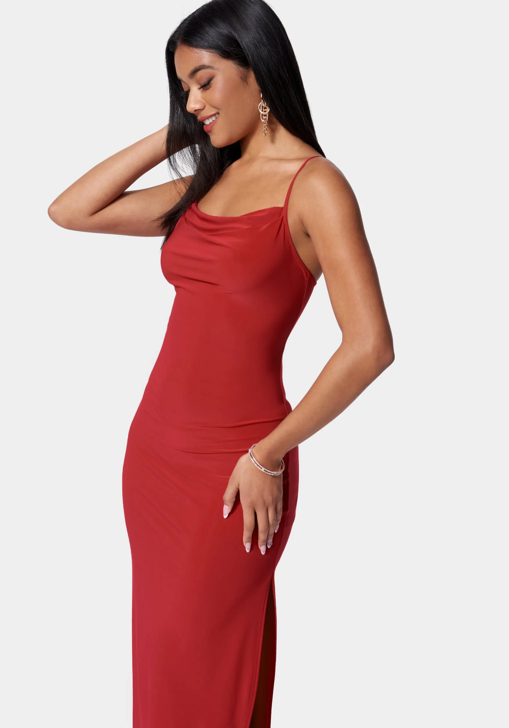 Cowl Neck Spaghetti Strap Slit Maxi sold by Bebe product image thumbnail 2