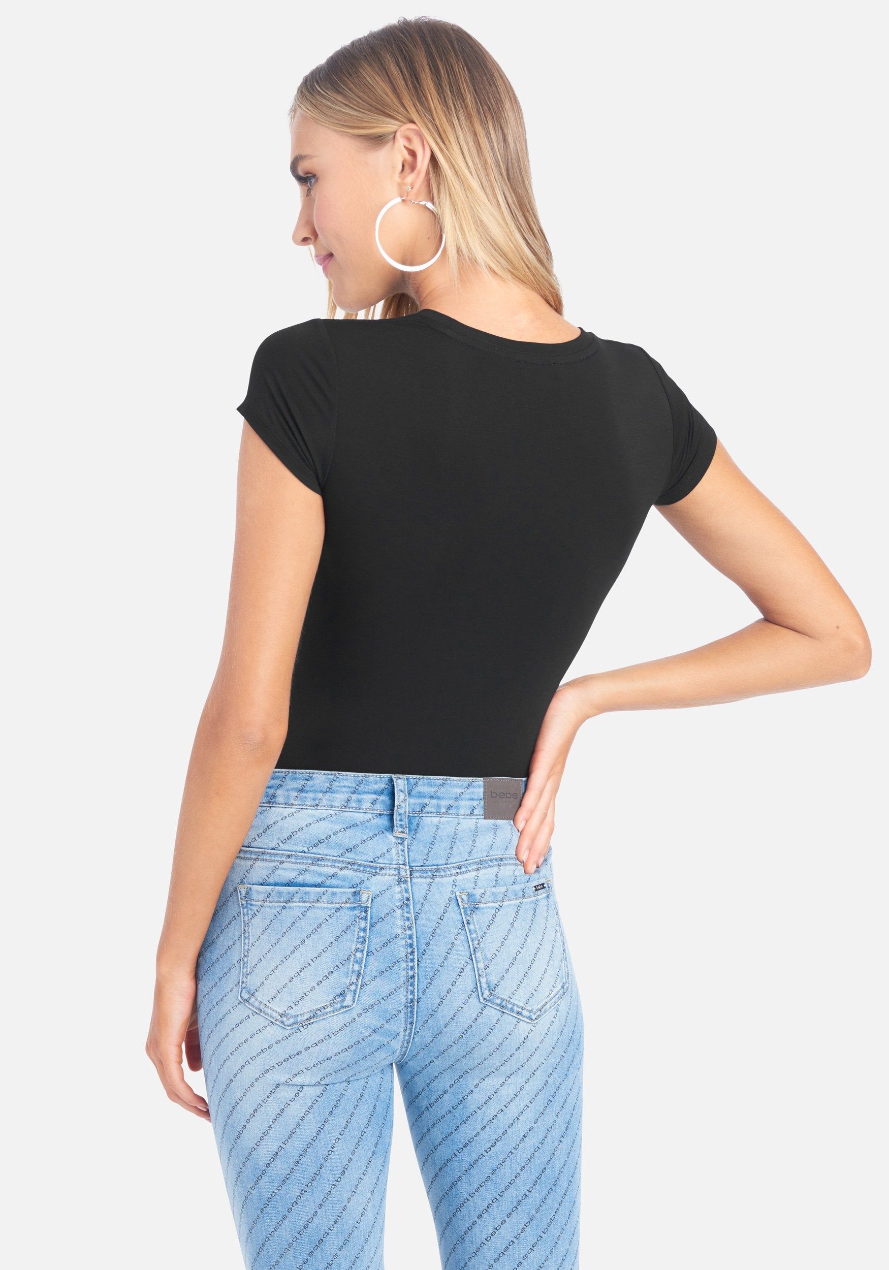 Bebe Logo Stripe Effect Tee sold by Bebe product image thumbnail 3