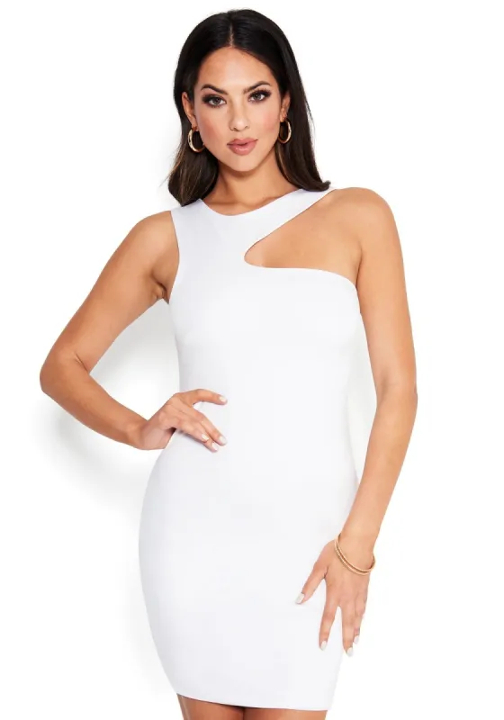 One Shoulder Bodycon Dress sold by Bebe