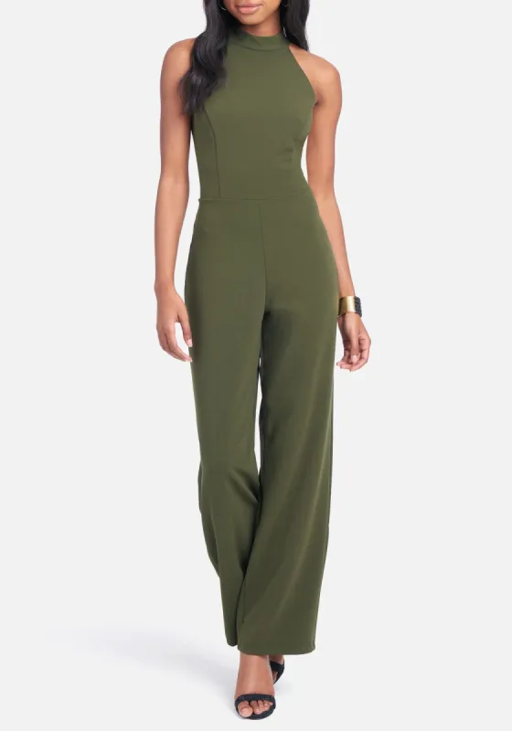 Halter Tie Neck Jumpsuit sold by Bebe