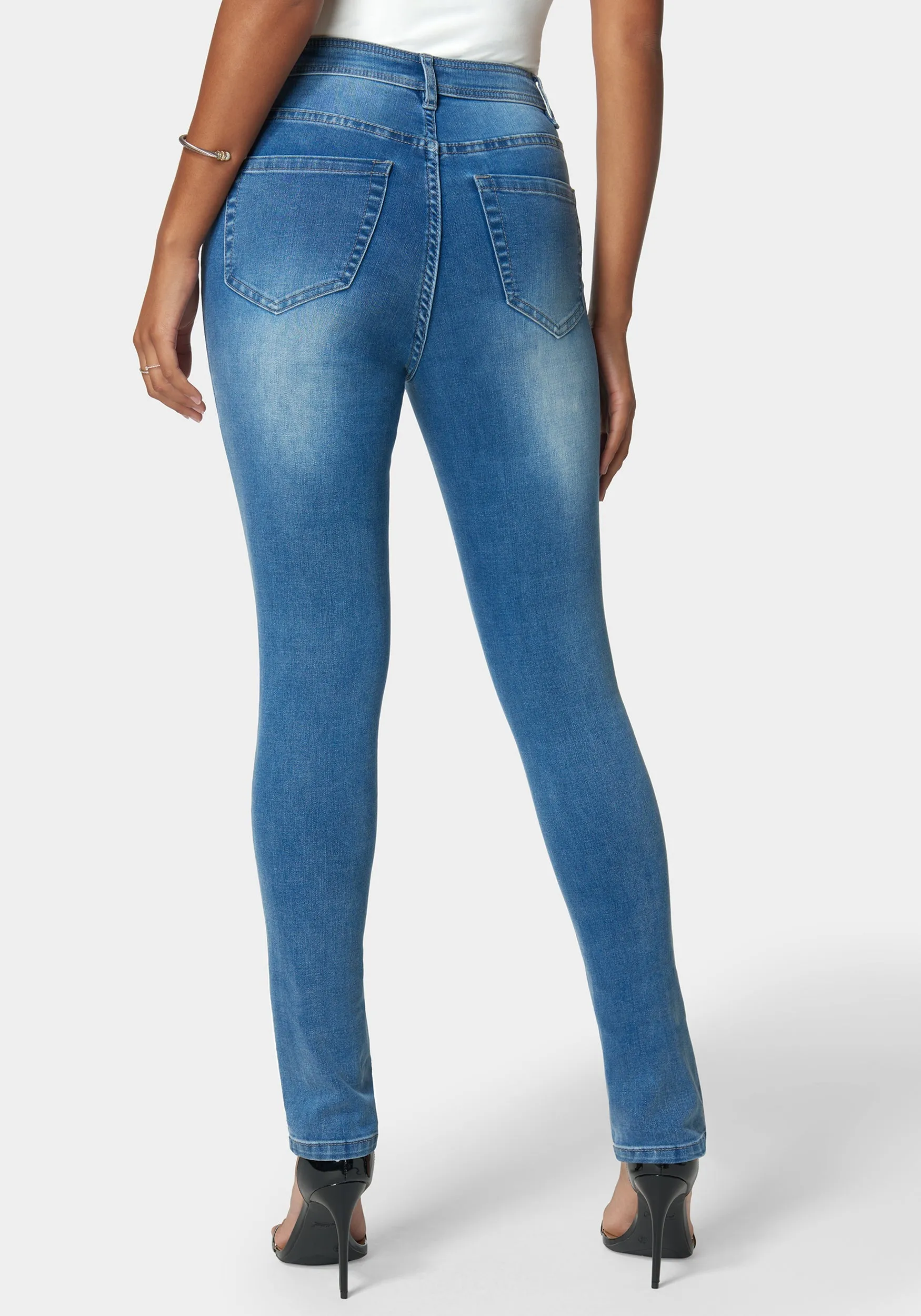 Skinny High Waist Denim With Multi Front Buttons sold by Bebe product image thumbnail 2