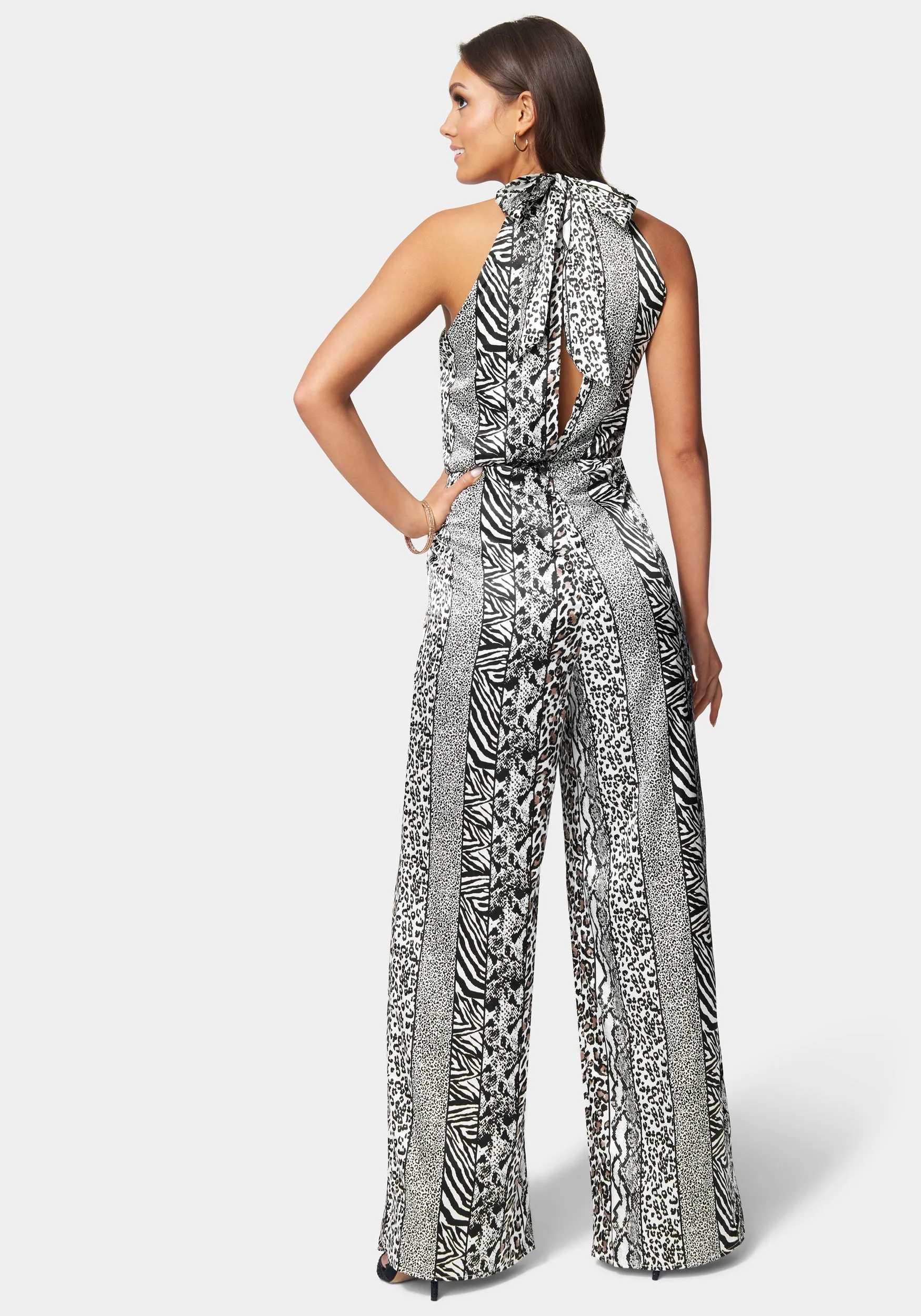 Wide Leg Printed Halter Jumpsuit sold by Bebe product image thumbnail 3