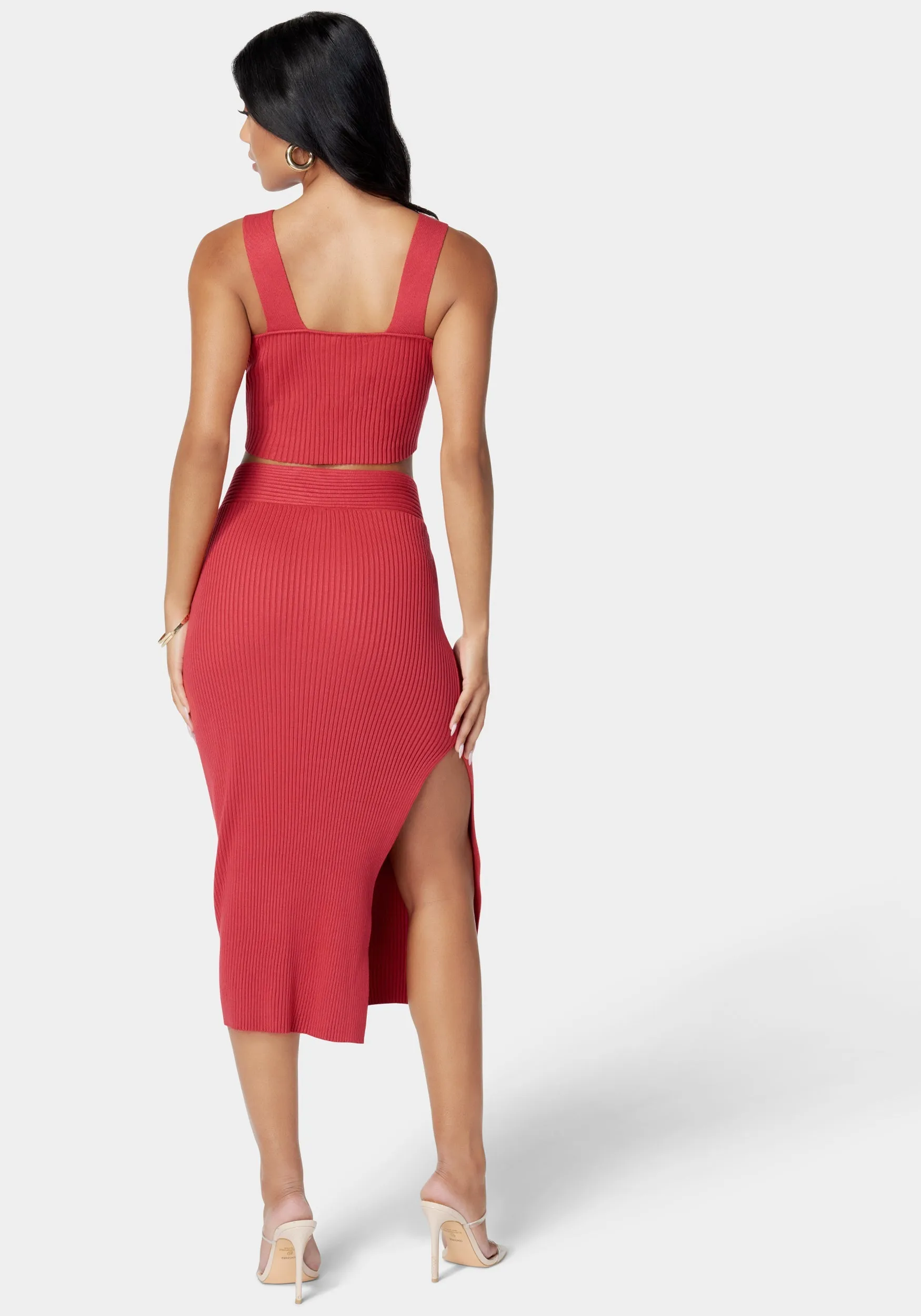 Ring Detail Side Slit Sweater Skirt sold by Bebe product image thumbnail 3