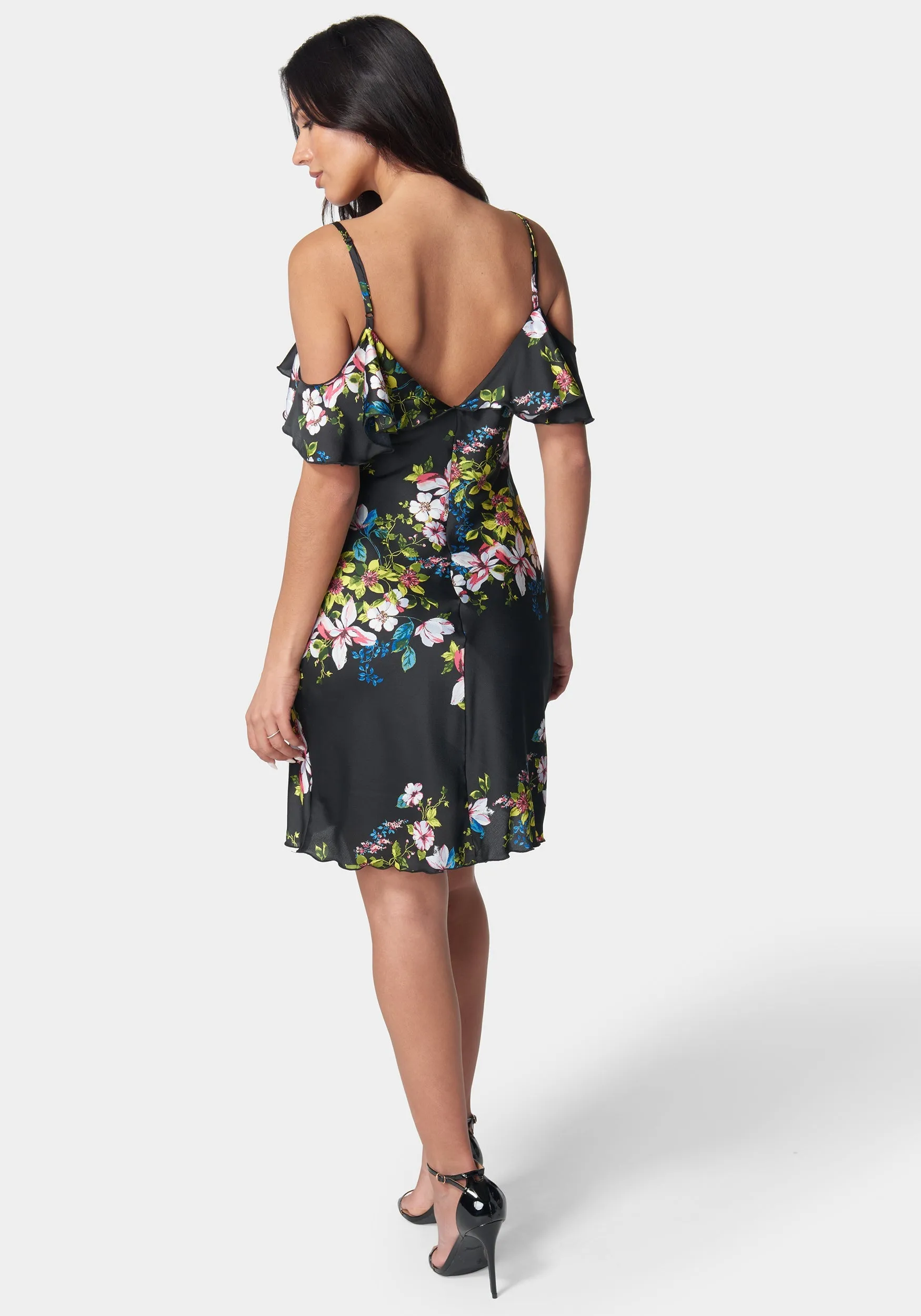 Printed Bubble Satin Mini Dress sold by Bebe product image thumbnail 3