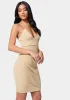 Chain Strap Faux Wrap Dress sold by Bebe