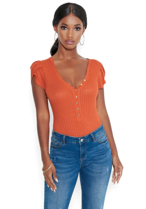 Button Detail Bodysuit sold by Bebe