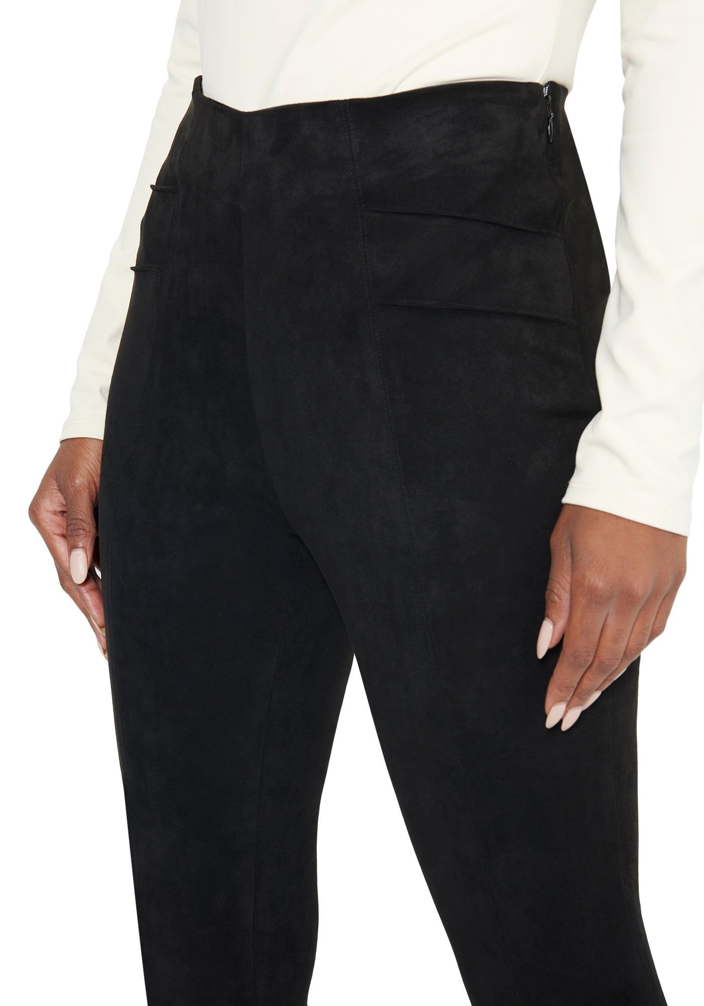 Suede Zip Front Slit Leggings sold by Bebe product image thumbnail 4
