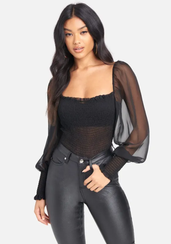 Blouson Smocked Top sold by Bebe