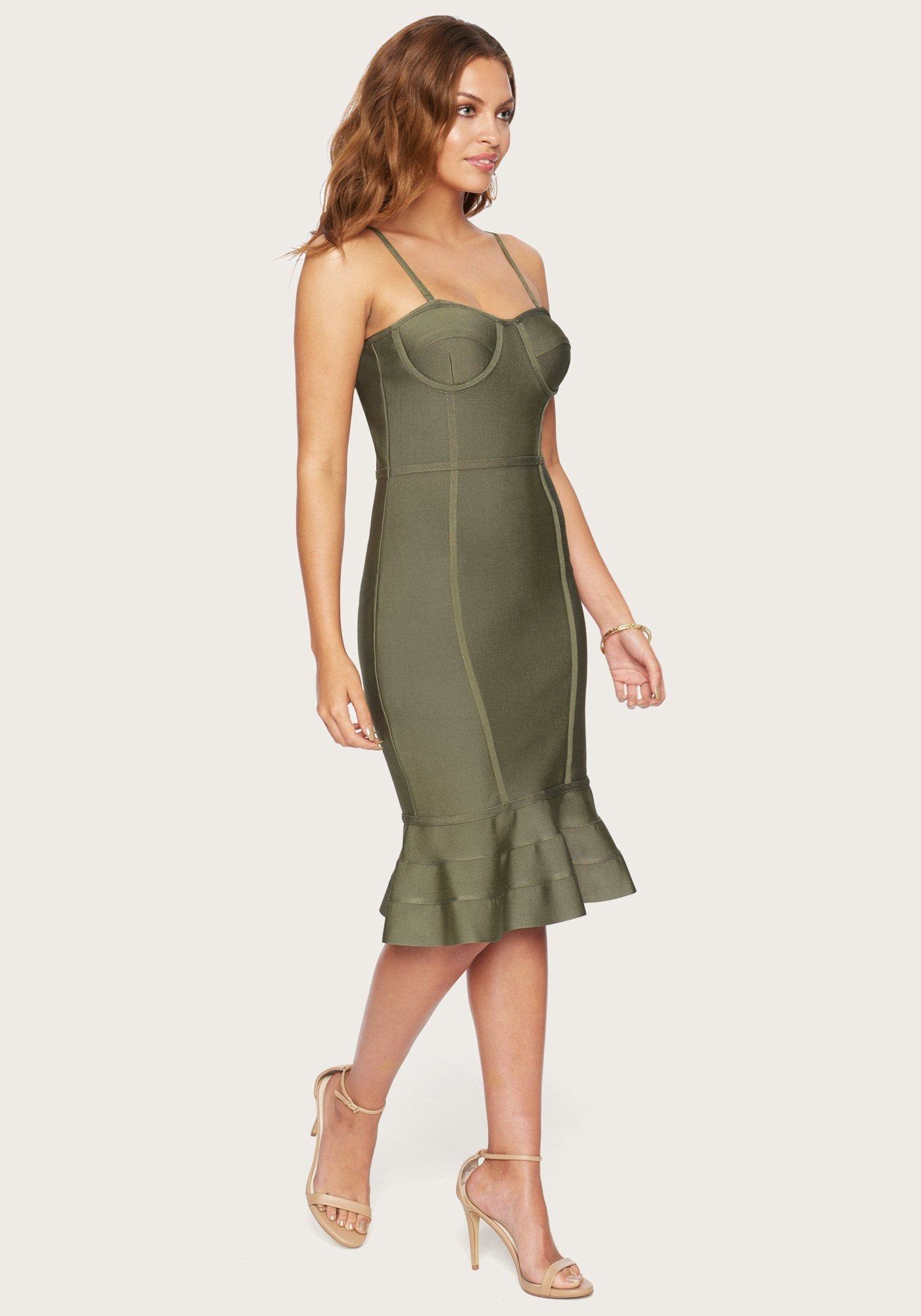 Strapless Ruffle Midi Dress sold by Bebe product image thumbnail 3